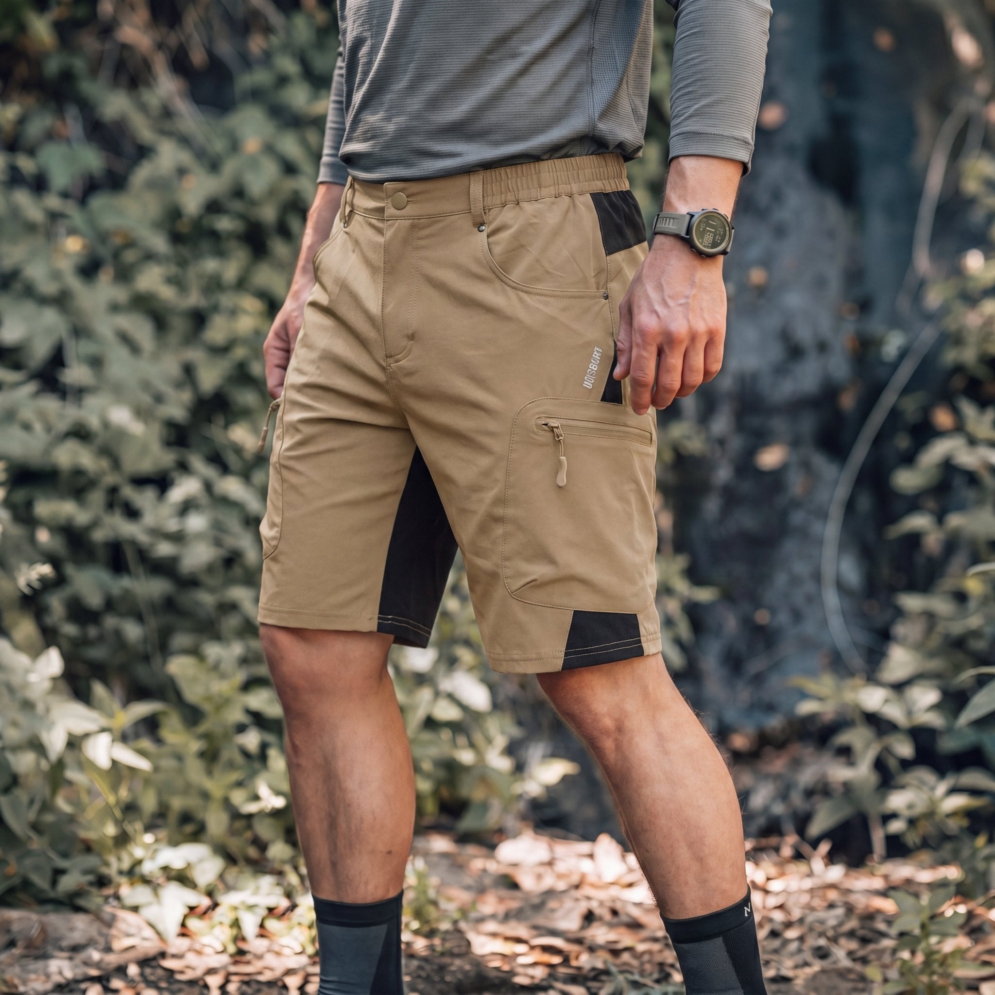 Khaki Men's Quick Dry Cargo Shorts - MAGCOMSEN #Color_Khaki