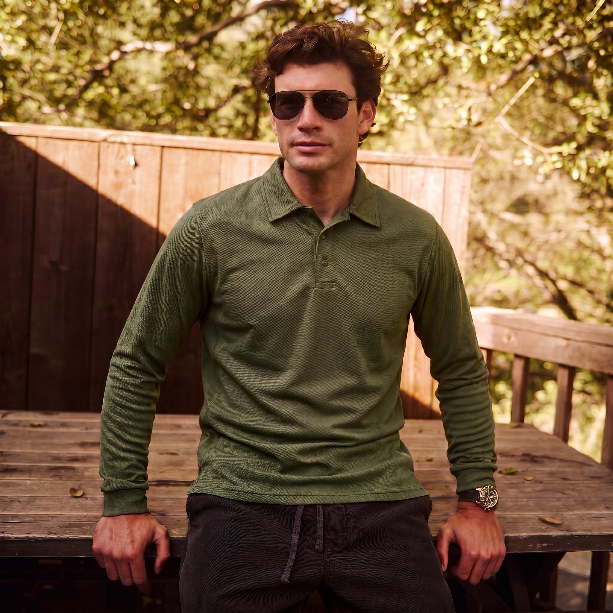 Men's Quick - Dry Tactical Polo Shirt – Golf & Performance Army Green by MAGCOMSEN