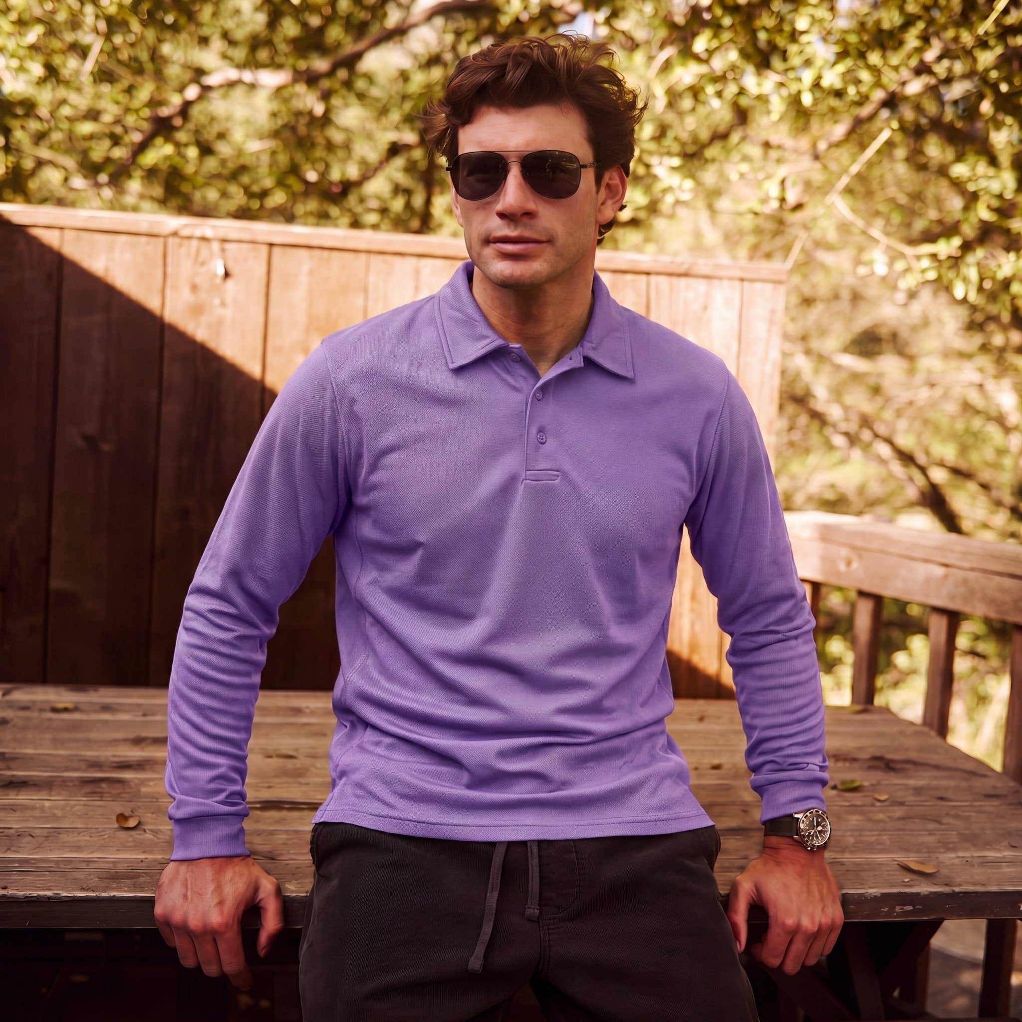 Men's Quick - Dry Tactical Polo Shirt – Golf & Performance Lavender by MAGCOMSEN