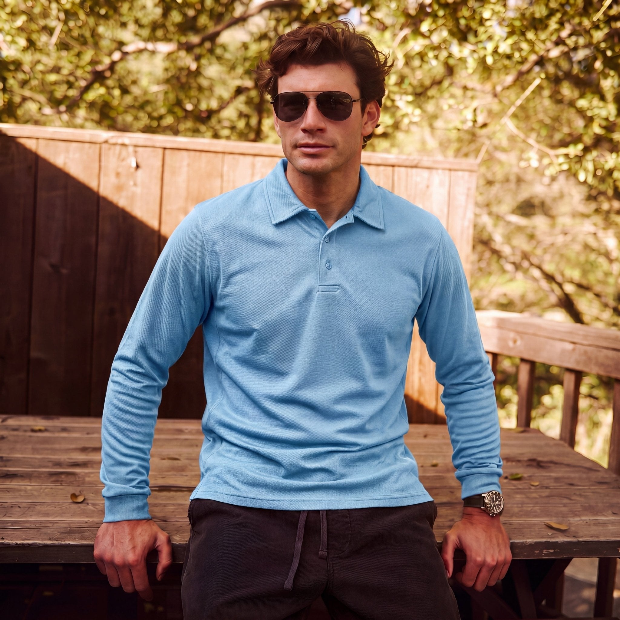 Men's Quick - Dry Tactical Polo Shirt – Golf & Performance Sky Blue by MAGCOMSEN
