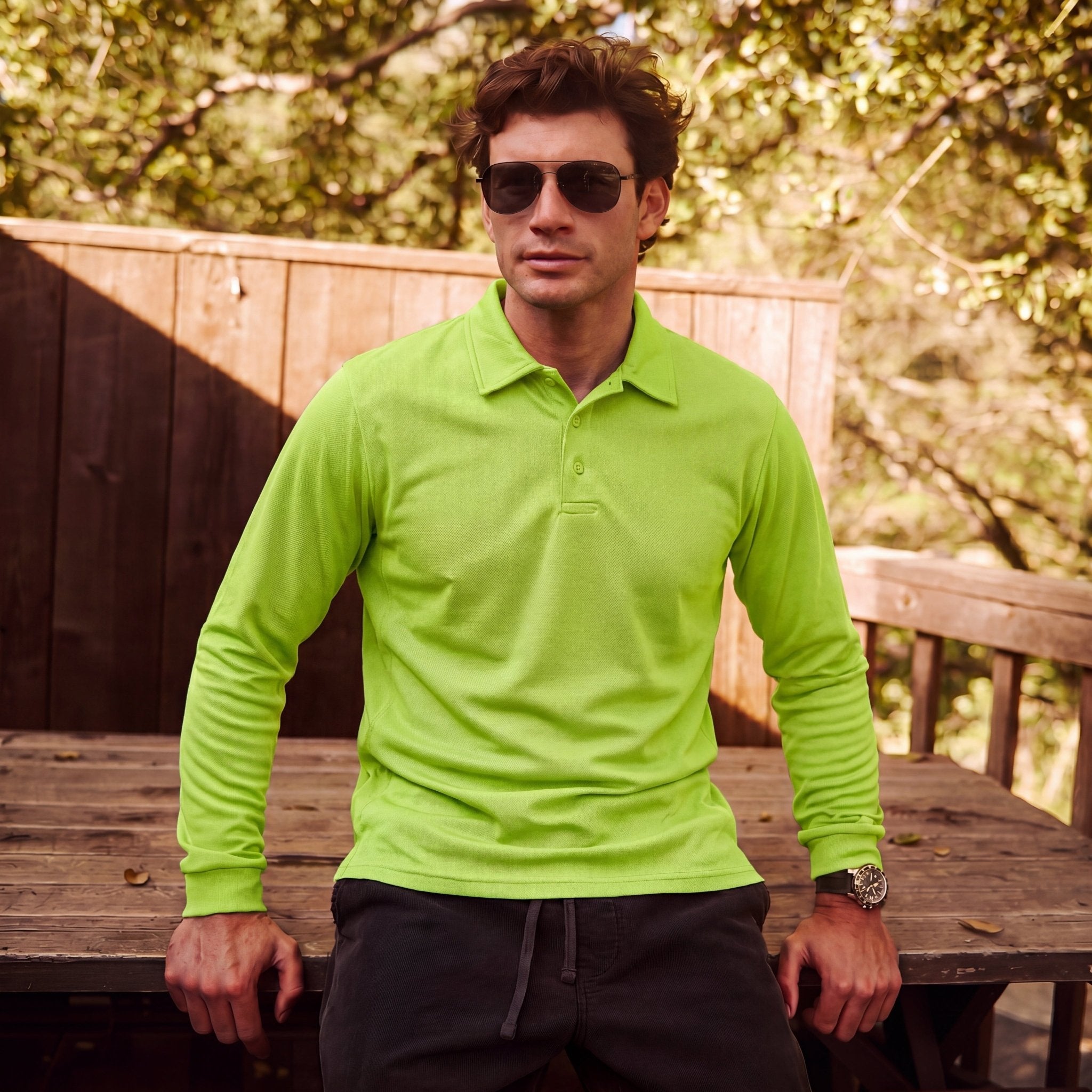 Men's Quick - Dry Tactical Polo Shirt – Golf & Performance Yellow Green by MAGCOMSEN