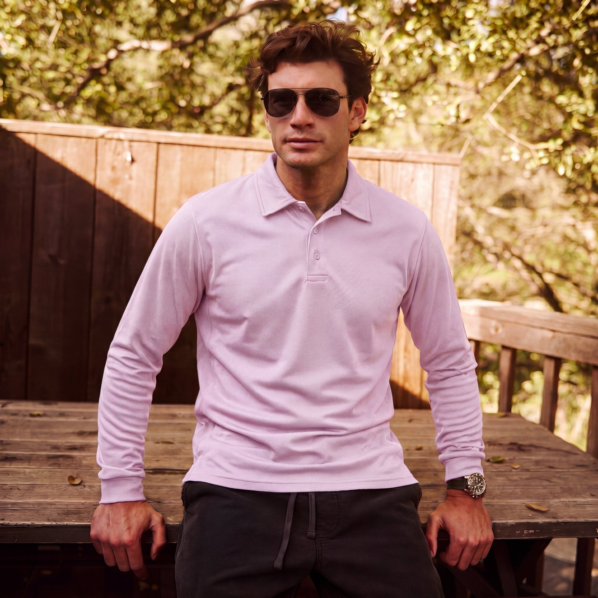 Men's Quick - Dry Tactical Polo Shirt – Golf & Performance Pinkish Purple by MAGCOMSEN