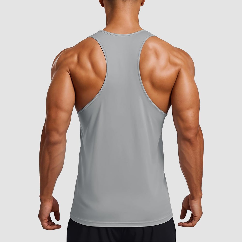 Men's Quick Dry UPF 80+ Athletic Y-Back Summer Tank LightGrey by MAGCOMSEN