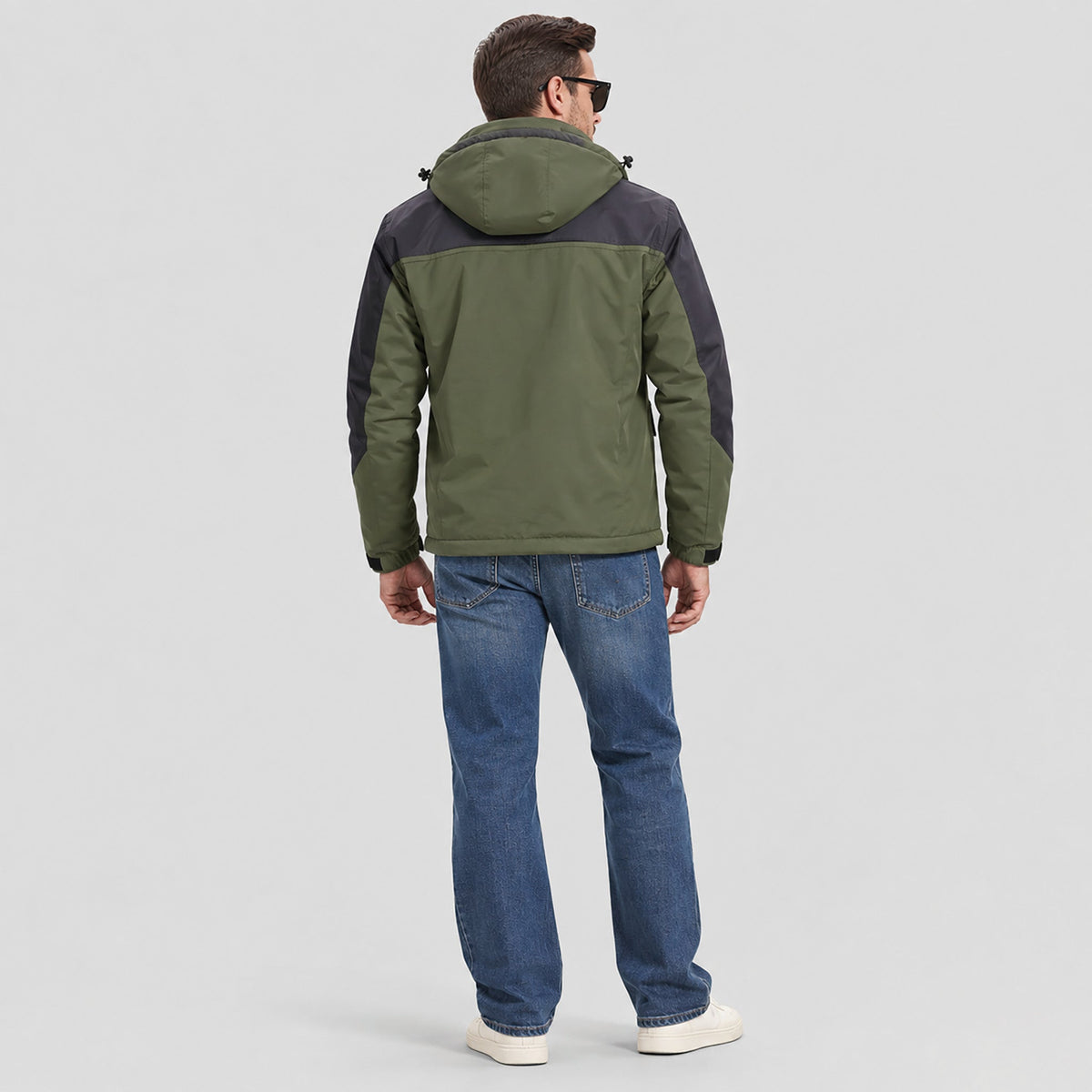 Army Green MAGCOMSEN Men's Water-Repellent Winter Ski Jacket with Fleece Lining in #Color_Army Green