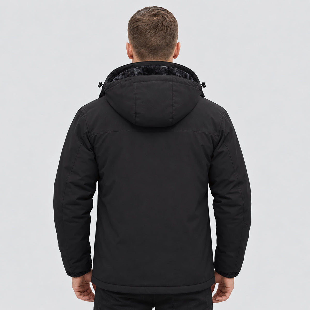 Black MAGCOMSEN Men's Water-Repellent Winter Ski Jacket with Fleece Lining in #Color_Black
