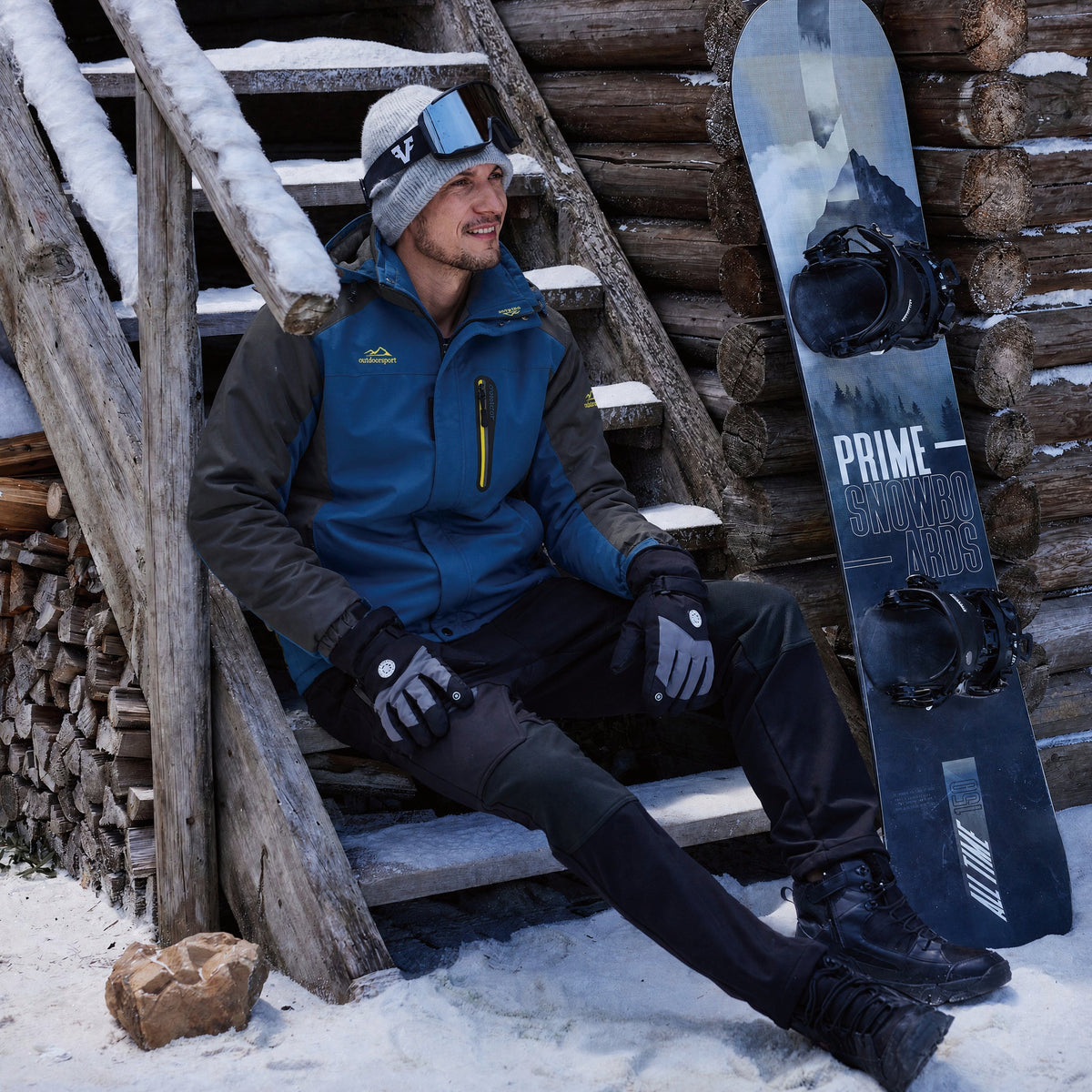 Denim Blue MAGCOMSEN Men's Water-Resistant Ski Jacket - Warm Fleece Winter in #Color_Denim Blue
