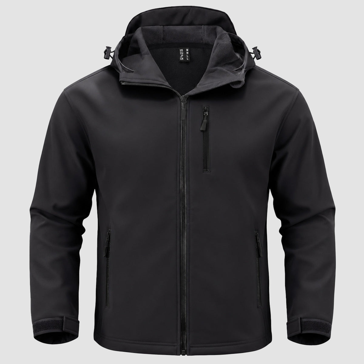 Black MAGCOMSEN Men's Waterproof Fleece-Lined Winter Jacket - Lightweight Hooded Softshell for Hiking in #Color_Black
