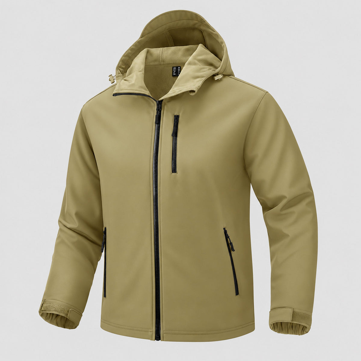 Khaki MAGCOMSEN Men's Waterproof Fleece-Lined Winter Jacket - Lightweight Hooded Softshell for Hiking in #Color_Khaki