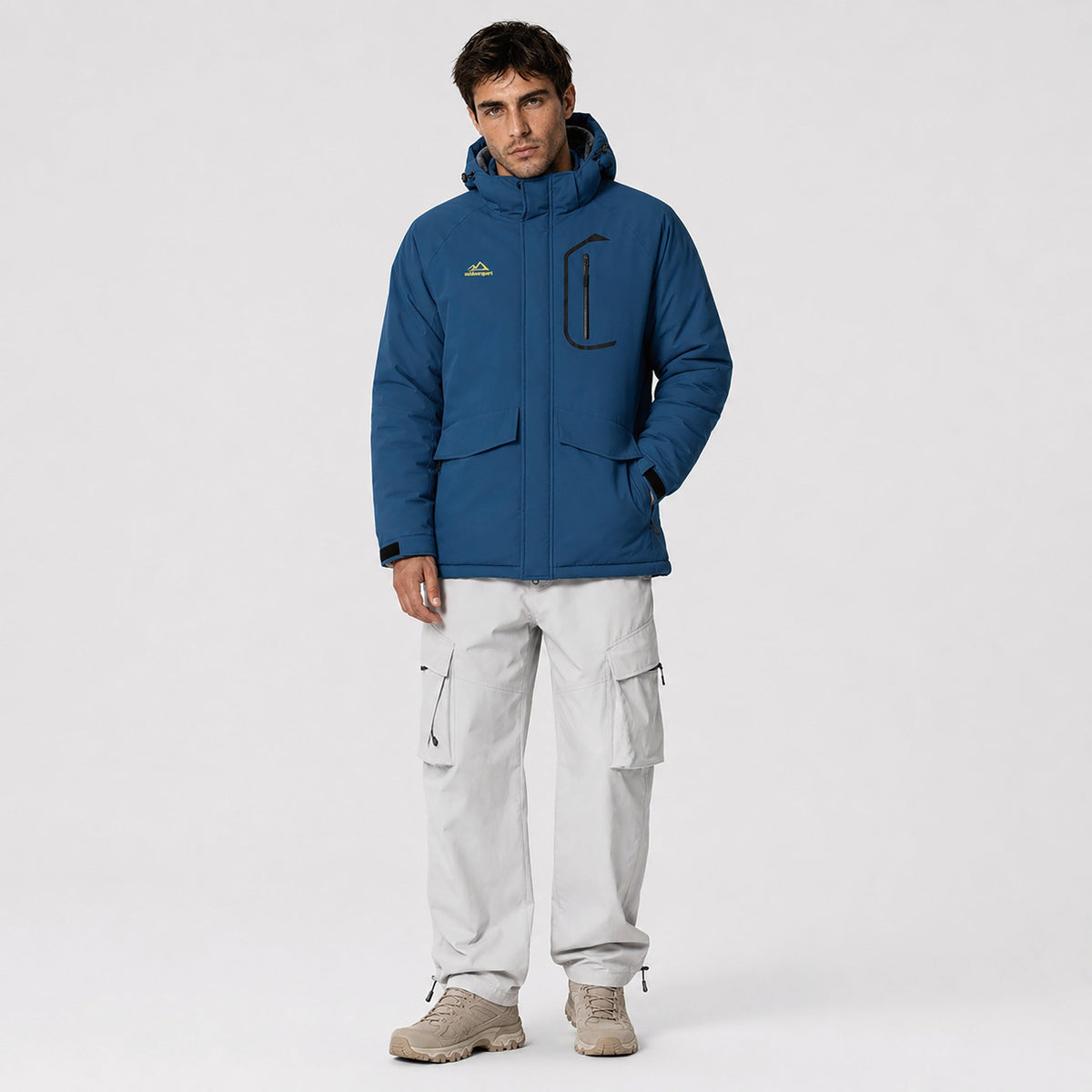 Men's Waterproof Ski Jacket 10k Fleece Lined Winter Snowboard Coat with 7 Pockets Denim Blue by MAGCOMSEN