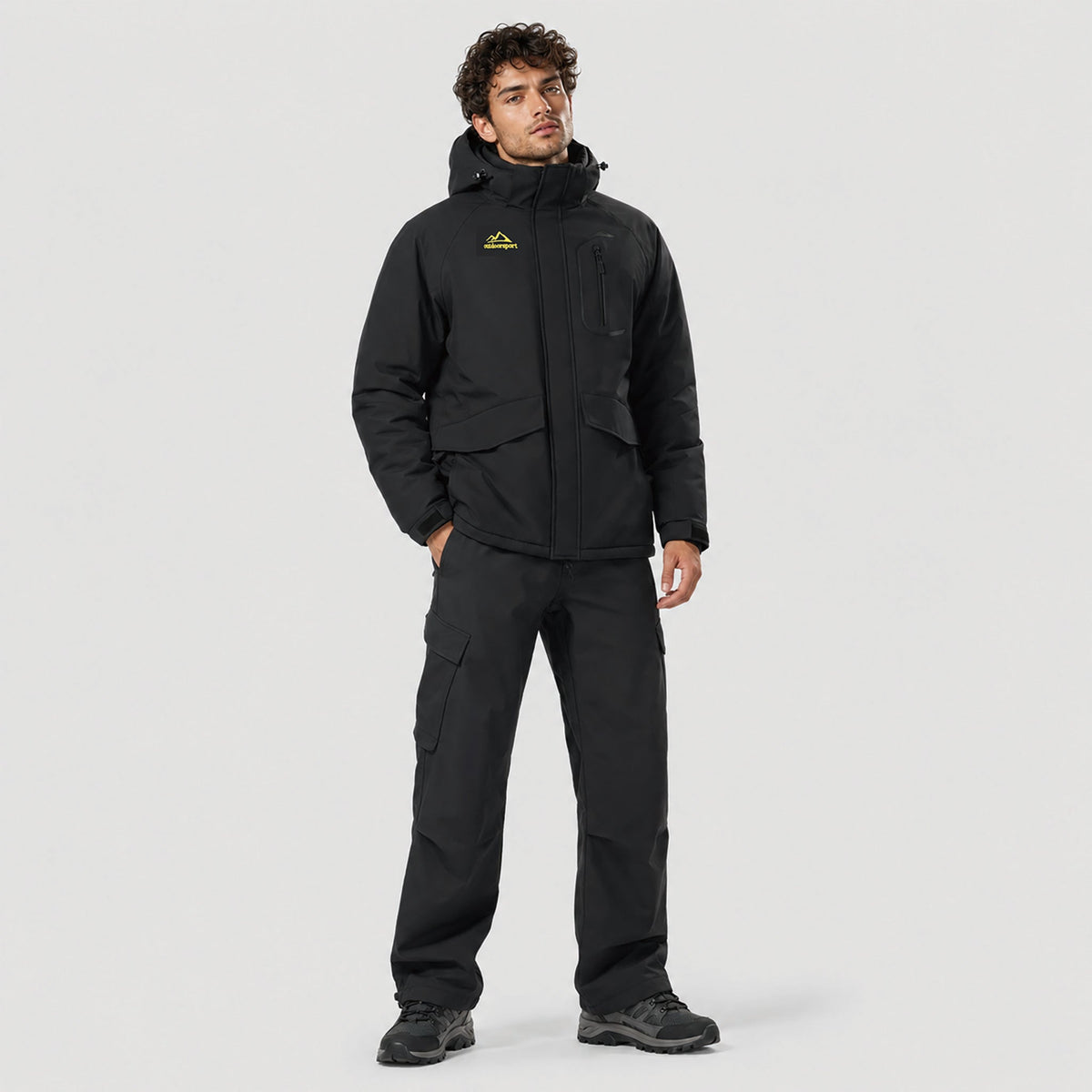 Men's Waterproof Ski Jacket 10k Fleece Lined Winter Snowboard Coat with 7 Pockets Black by MAGCOMSEN