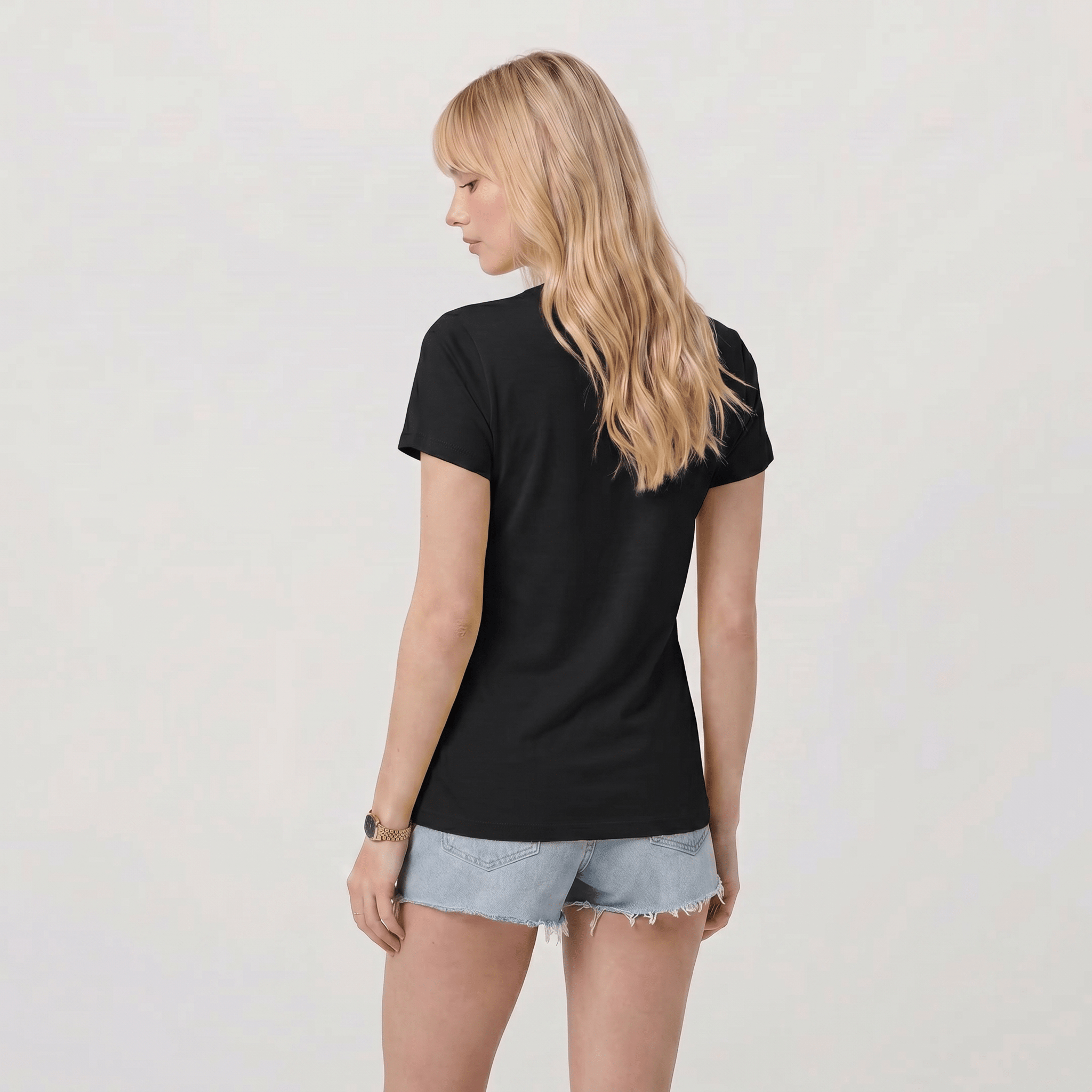 Women UPF 50 Plus V Neck Workout Top - Cooling Quick Dry Hiking Shirt Black by MAGCOMSEN