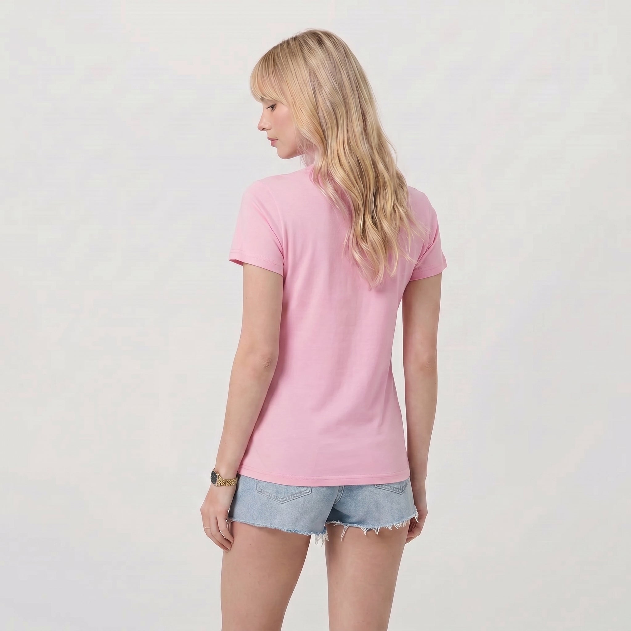 Women UPF 50 Plus V Neck Workout Top - Cooling Quick Dry Hiking Shirt Light Pink by MAGCOMSEN