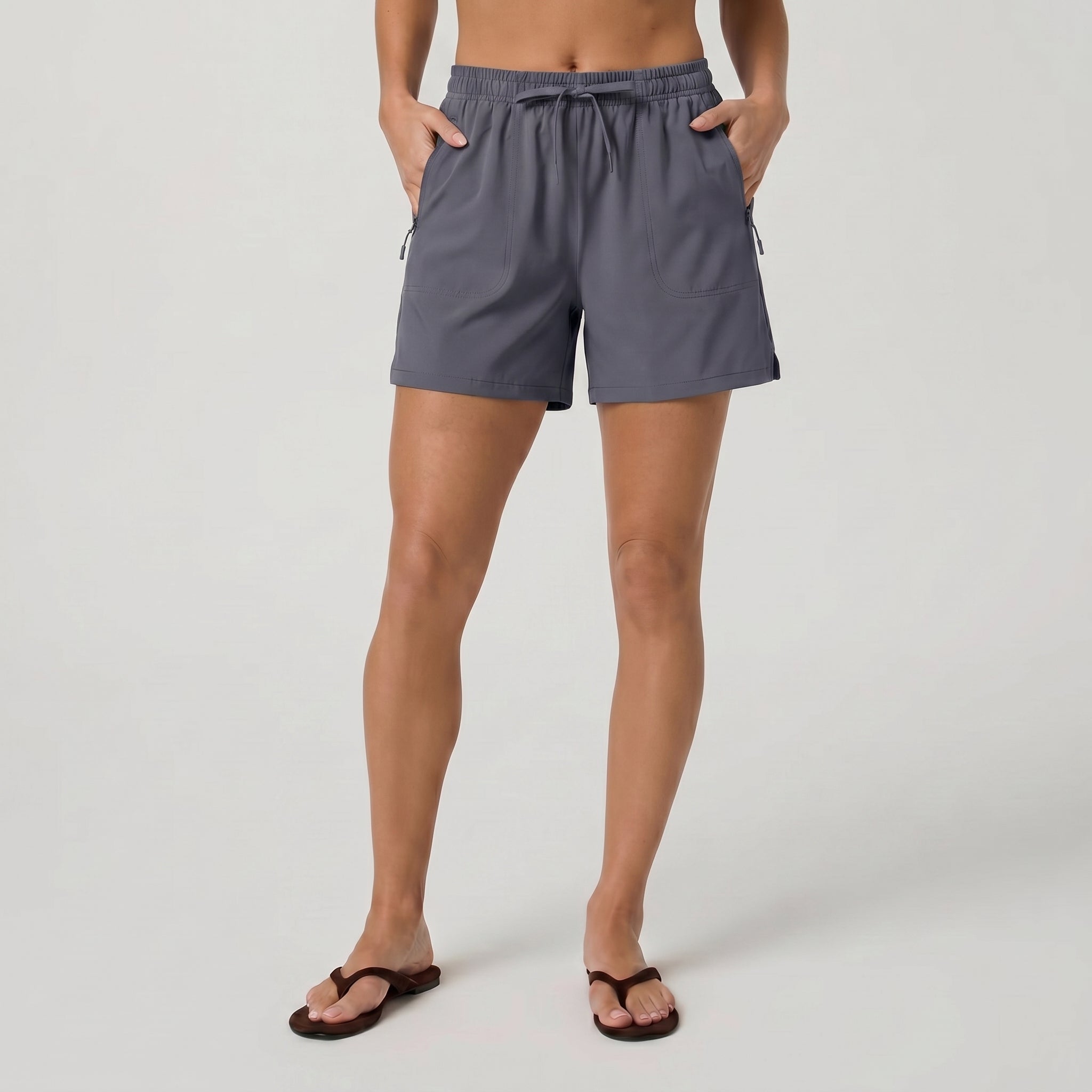 Women's 5 Inch Water Resistant Hiking Shorts UPF 50 Plus Quick Dry Golf Shorts with Zipper Pockets Dark Grey by MAGCOMSEN