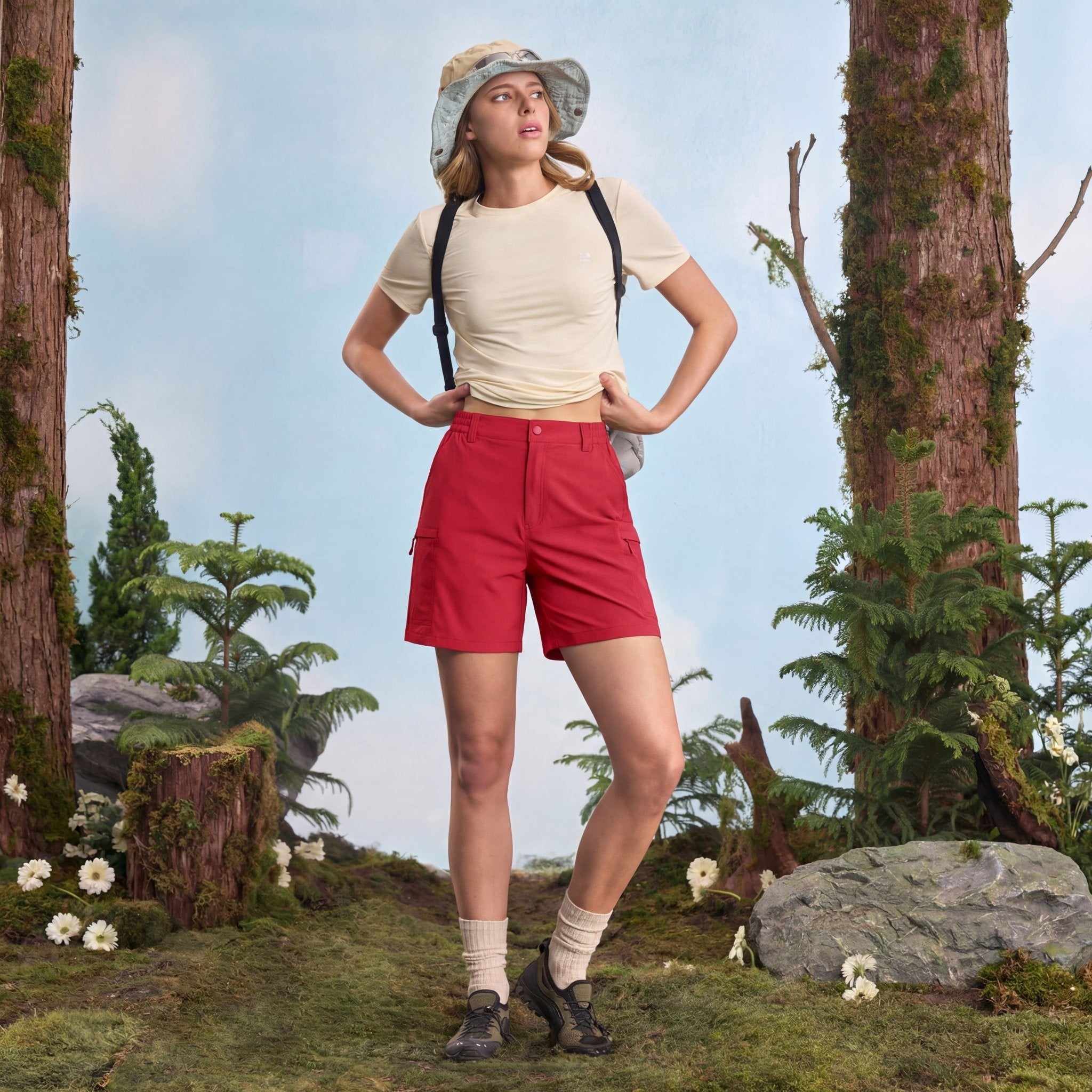 Women's 7 Inseam Quick Dry Hiking Cargo Shorts Army Green by MAGCOMSEN #Color_Army Green