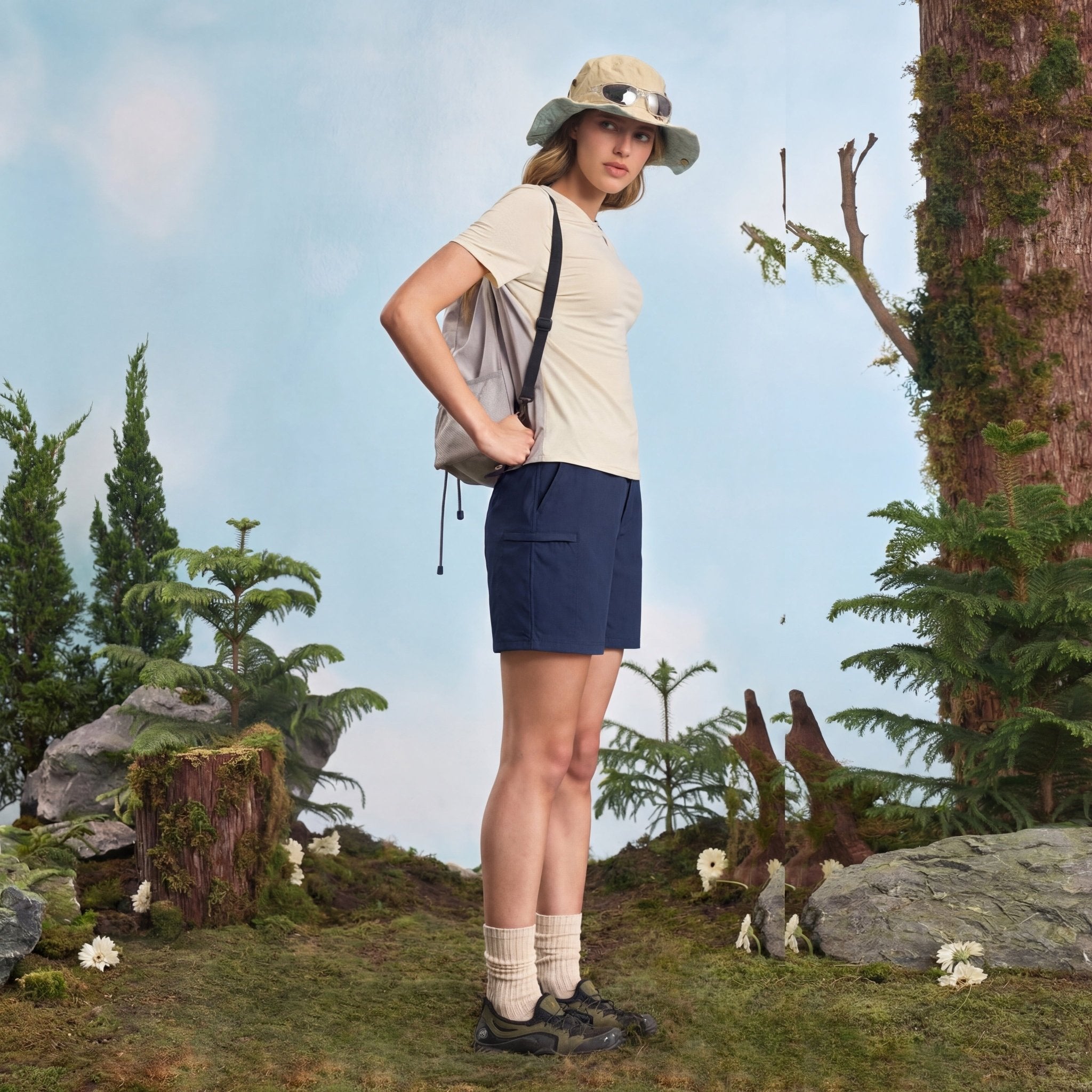 Women's 7 Inseam Quick Dry Hiking Cargo Shorts Navy by MAGCOMSEN #Color_Navy