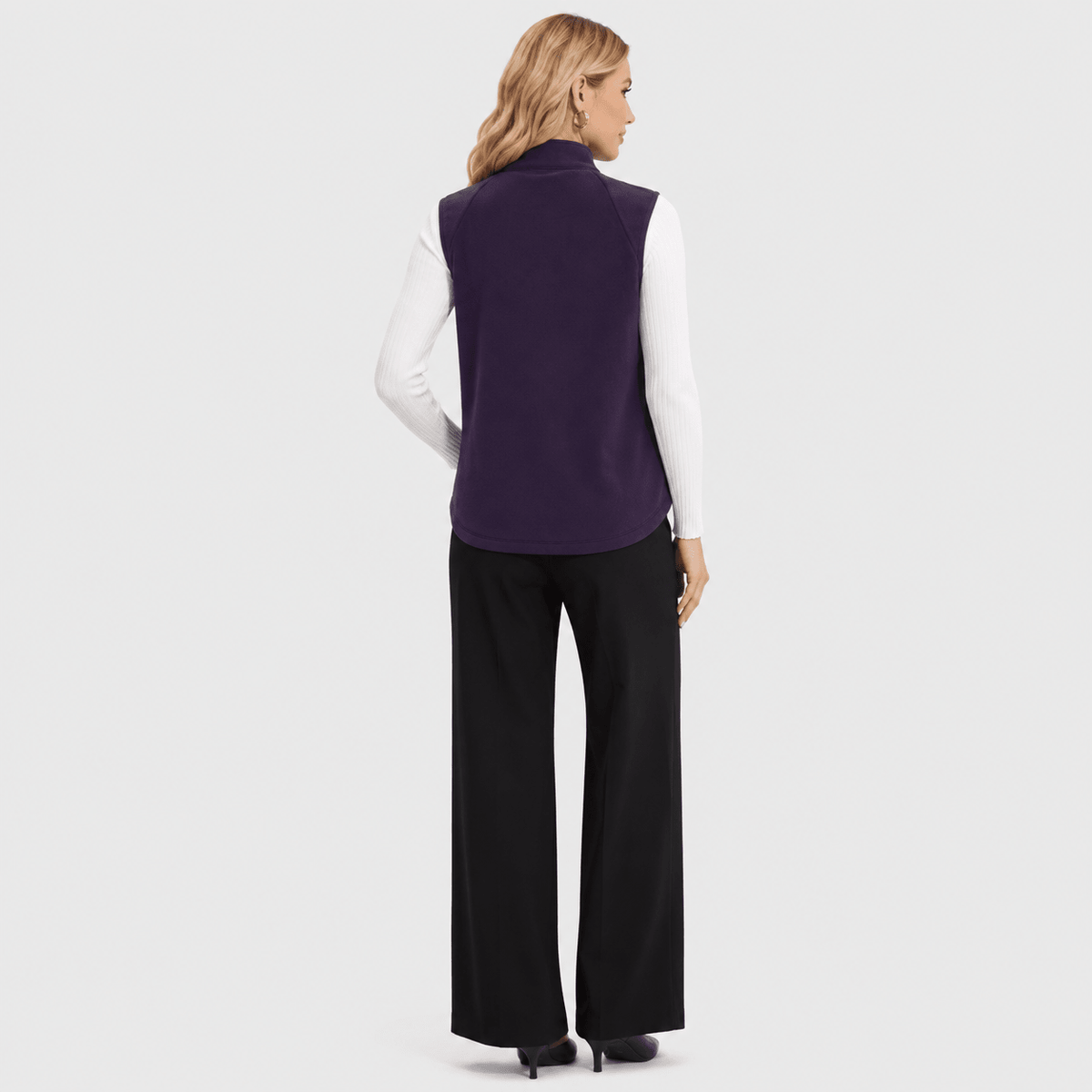 Deep Purple MAGCOMSEN Women's Fleece Vest Sleeveless Lightweight Warmth Jackets in #Color_Deep Purple