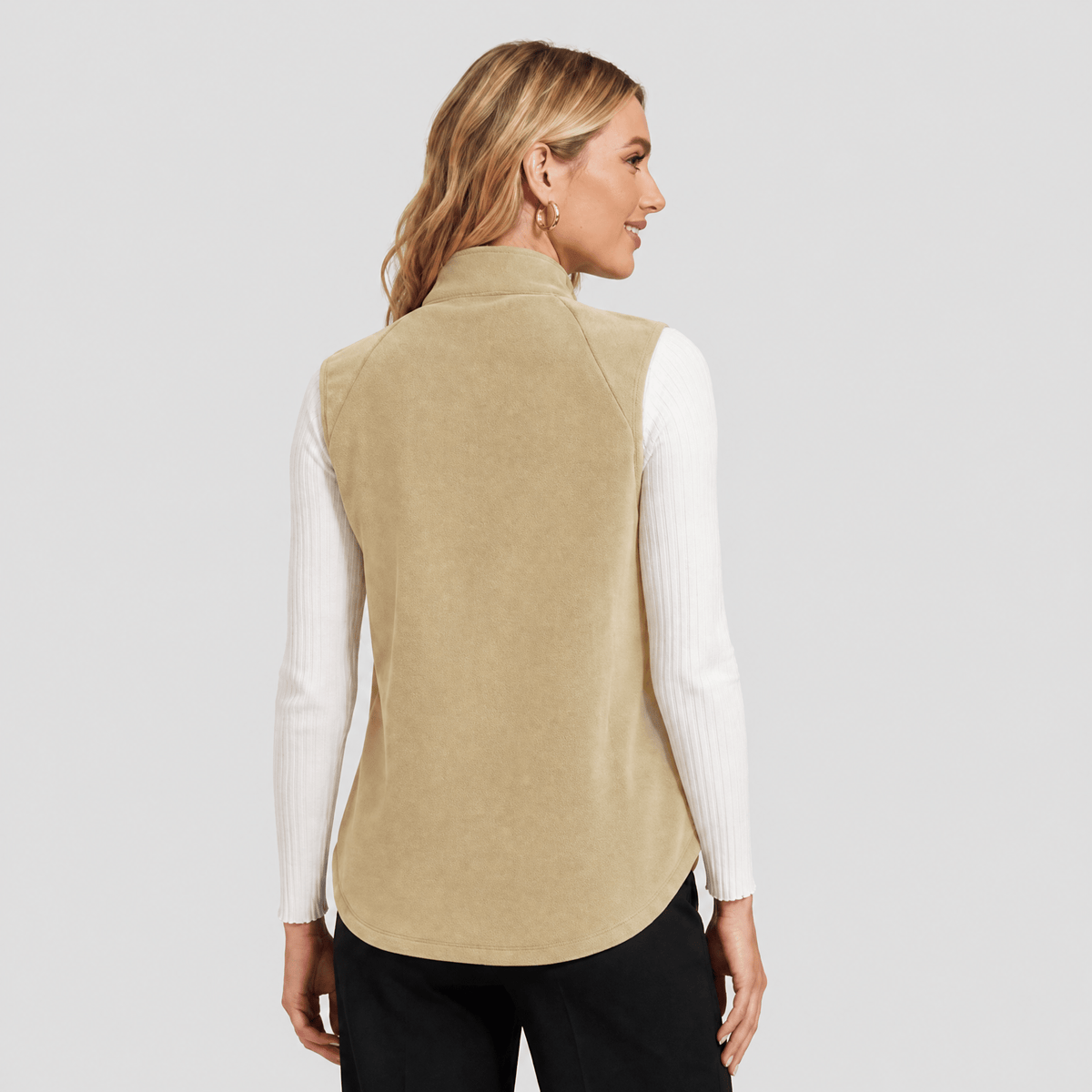 Dark Gray MAGCOMSEN Women's Fleece Vest Sleeveless Lightweight Warmth Jackets in #Color_Dark Gray
