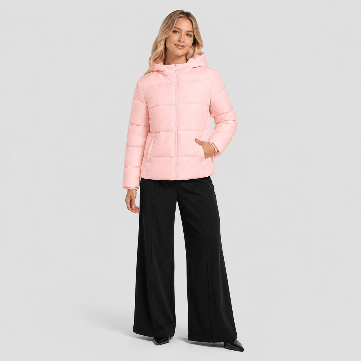 Pink MAGCOMSEN Women’s Hooded Down Jacket Lightweight Thermal Quilted Winter Coat in #Color_Pink