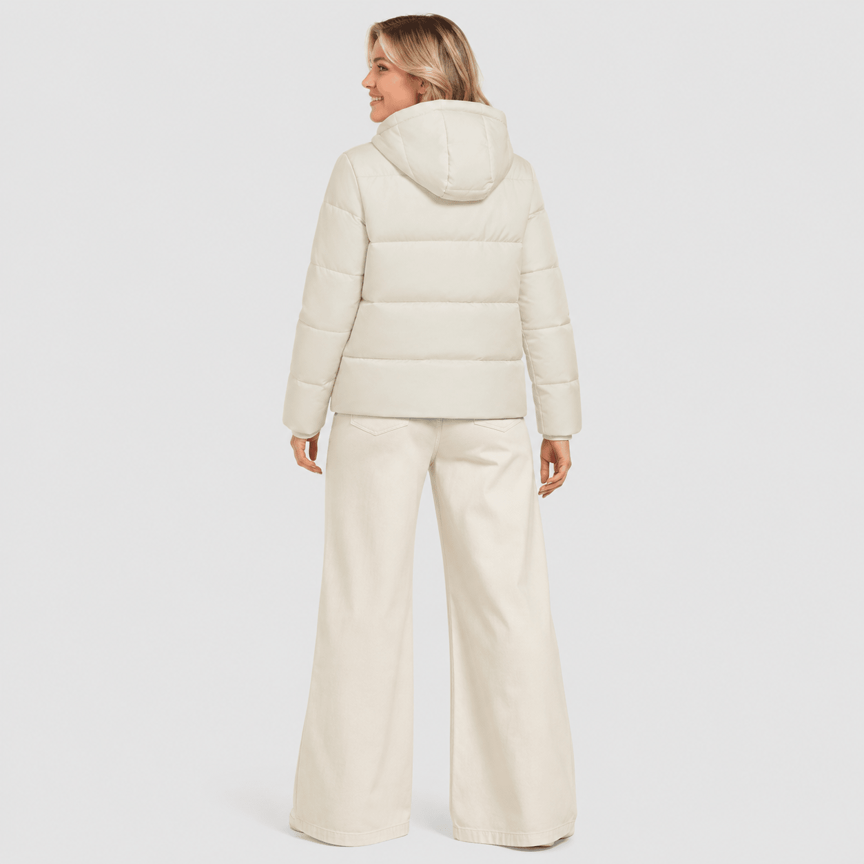 Beige MAGCOMSEN Women’s Hooded Down Jacket Lightweight Thermal Quilted Winter Coat in #Color_Beige