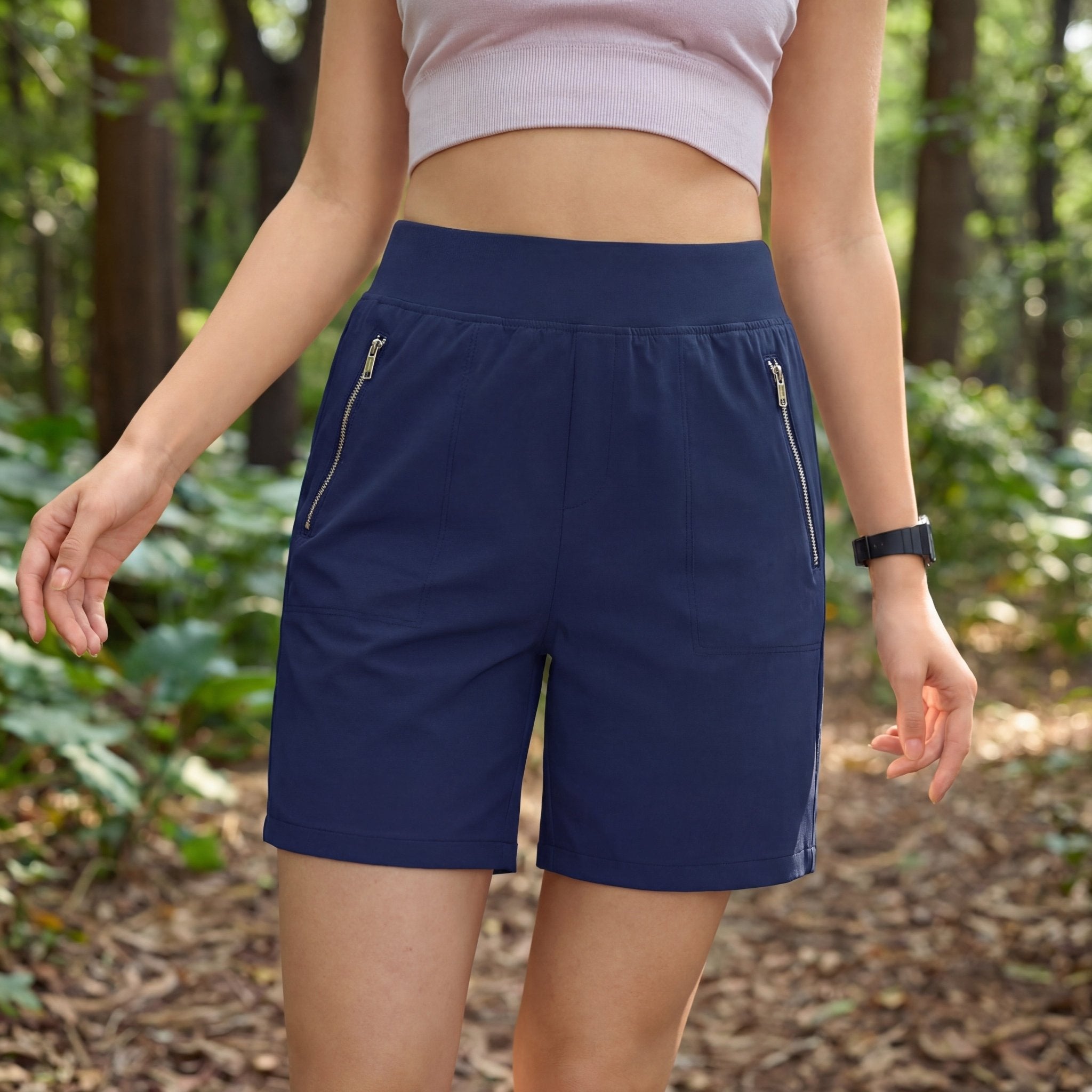 Women's Lightweight Athletic Hiking Shorts Navy by MAGCOMSEN #Color_Navy