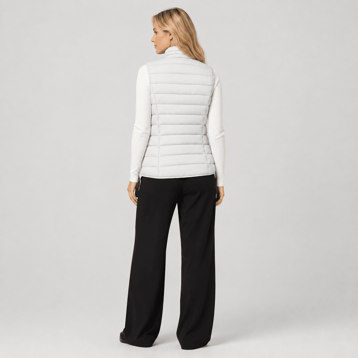 White MAGCOMSEN Women's Lightweight Puffer Vest with 4 Pockets & Stand Collar in #Color_White