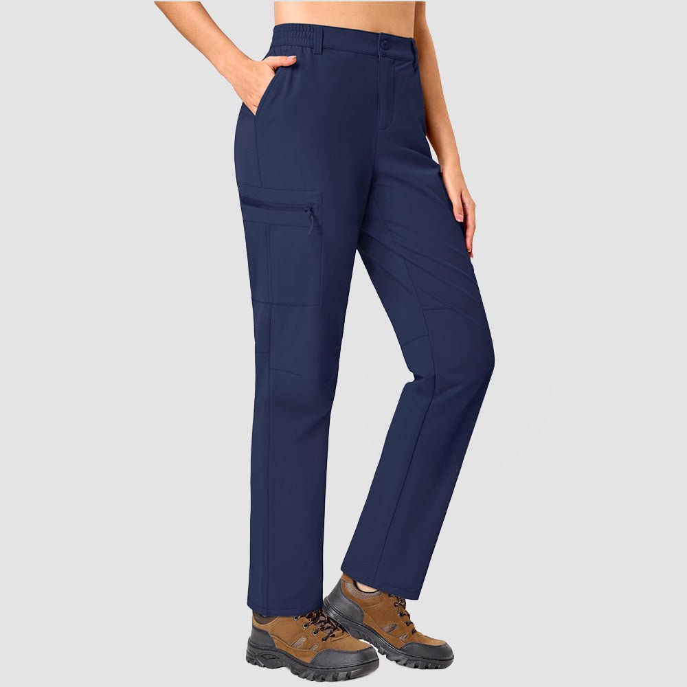Women's Lightweight Quick-Dry Hiking Pants - Elastic Waist Travel Pants Navy by MAGCOMSEN