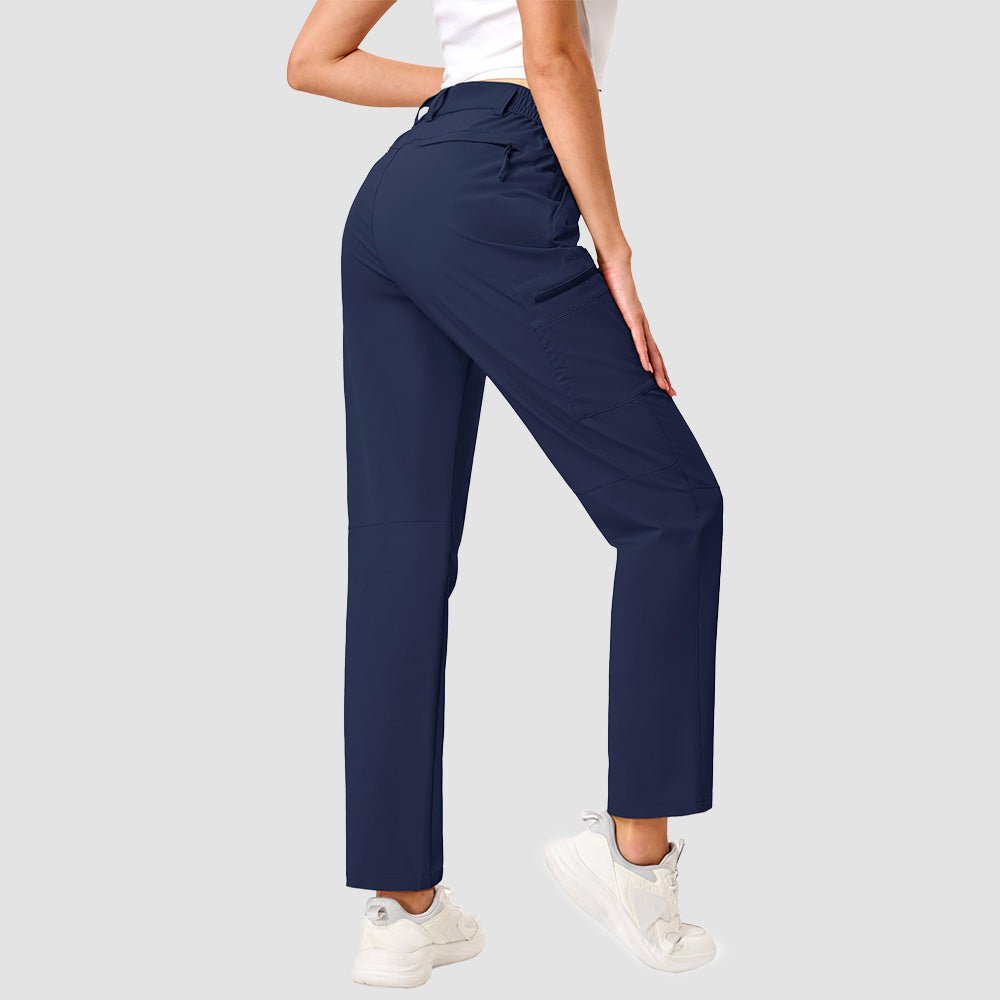 Women's Lightweight Quick-Dry Hiking Pants - Elastic Waist Travel Pants Navy by MAGCOMSEN