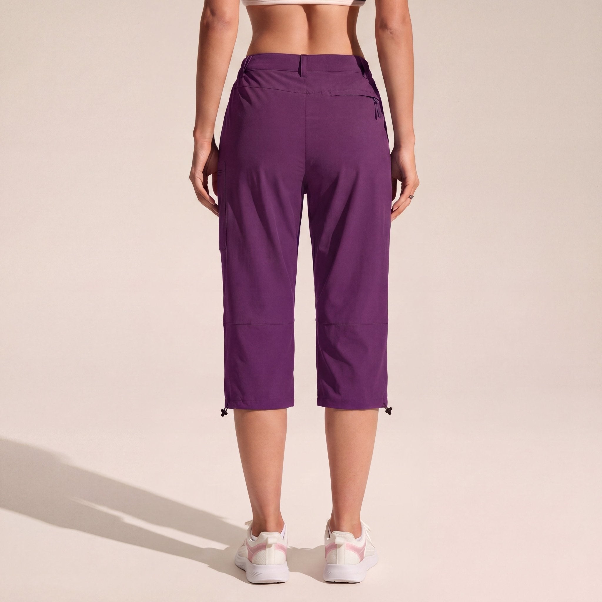 Women's Lightweight Water - Resistant Hiking Capris with 5 Pockets Purple by MAGCOMSEN