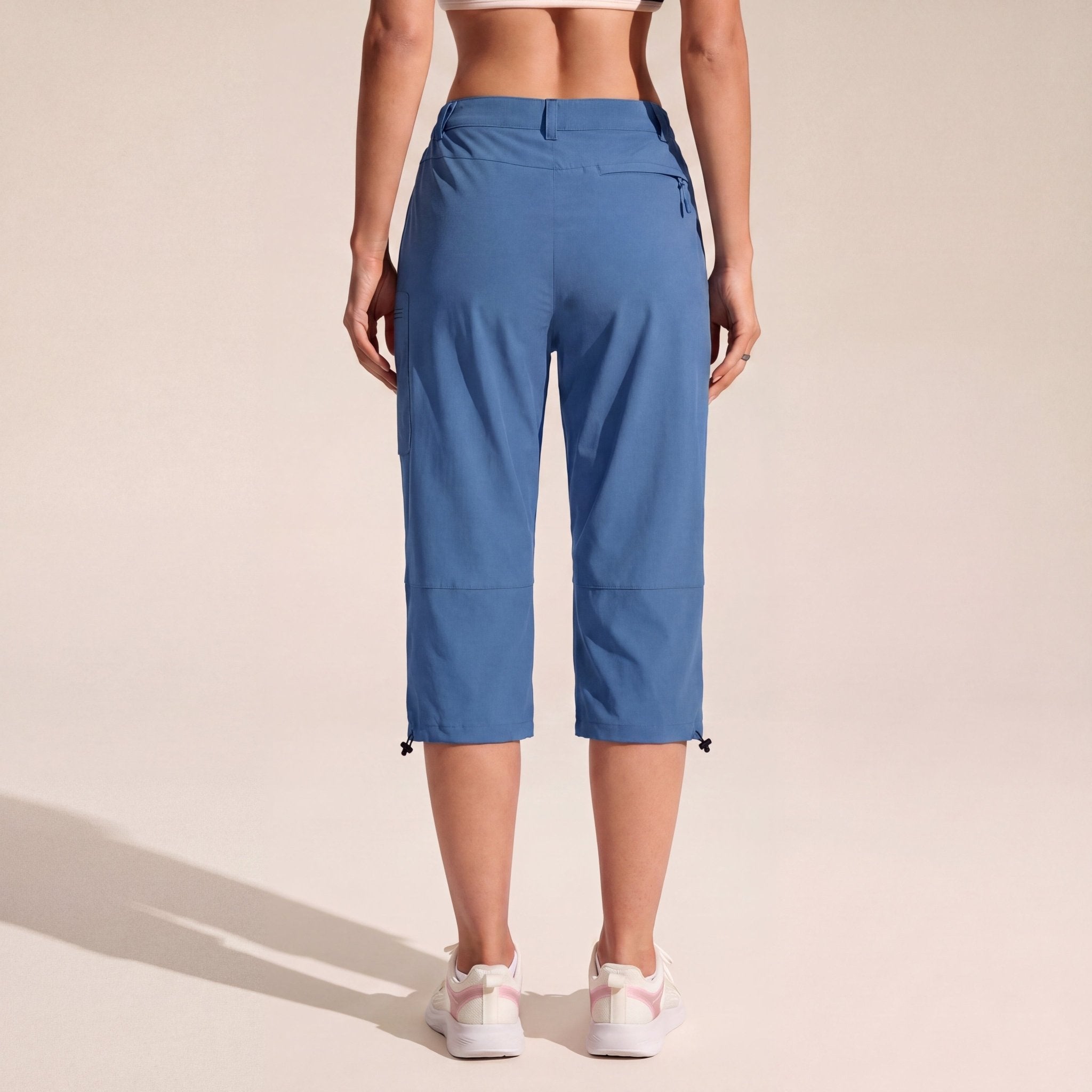 Women's Lightweight Water - Resistant Hiking Capris with 5 Pockets Blue Grey by MAGCOMSEN