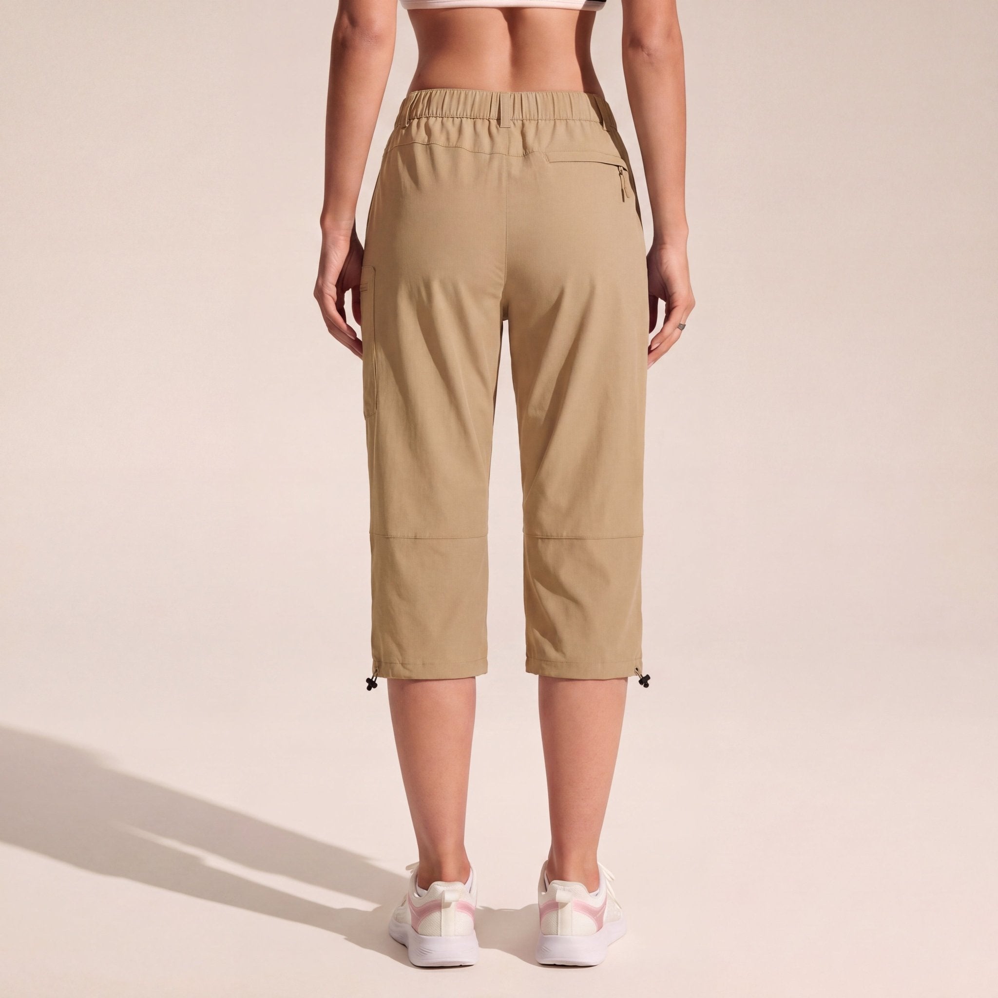 Women's Lightweight Water - Resistant Hiking Capris with 5 Pockets Khaki by MAGCOMSEN
