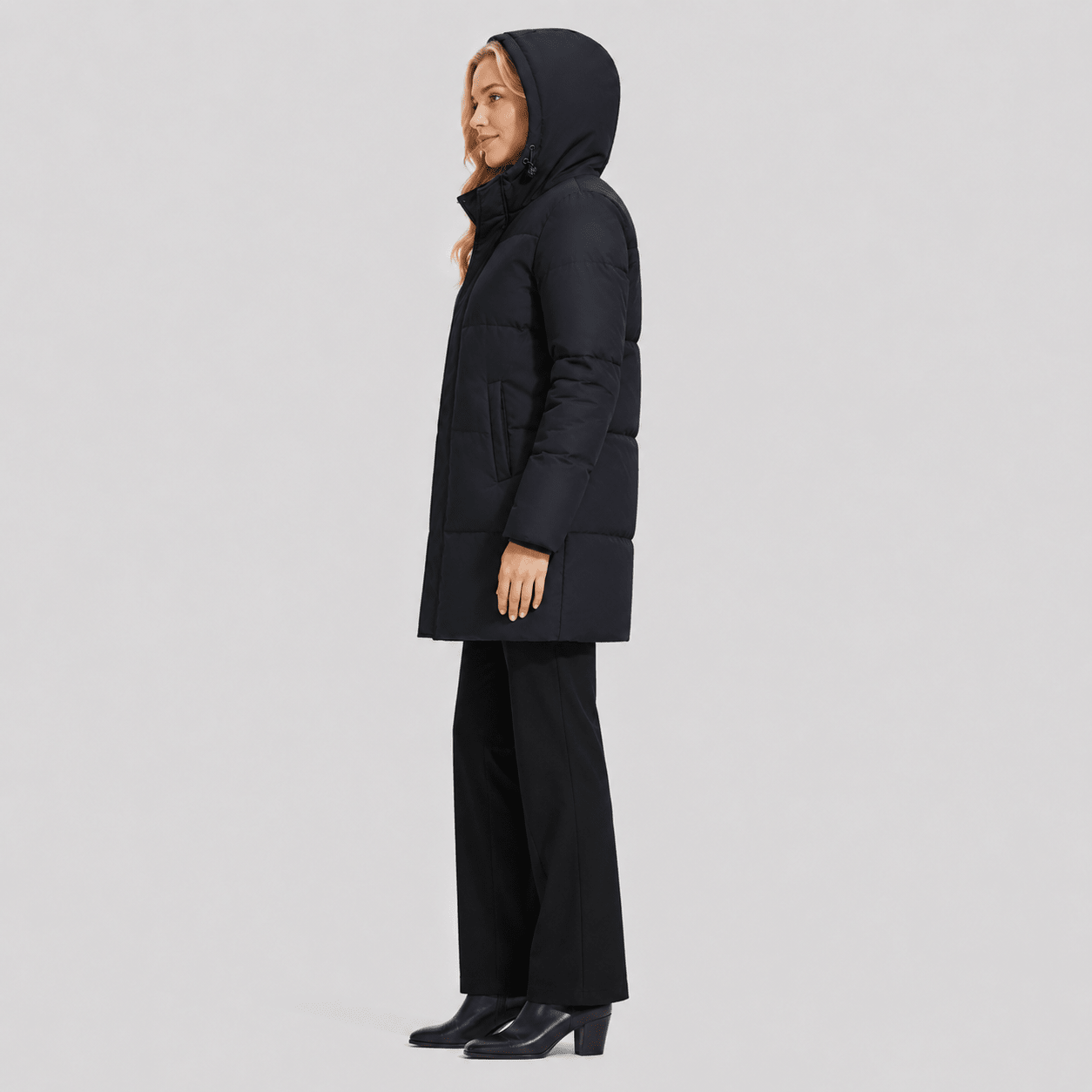 Black MAGCOMSEN Women's Long Down Parka Waterproof Hooded Winter Puffer Coat in #Color_Black