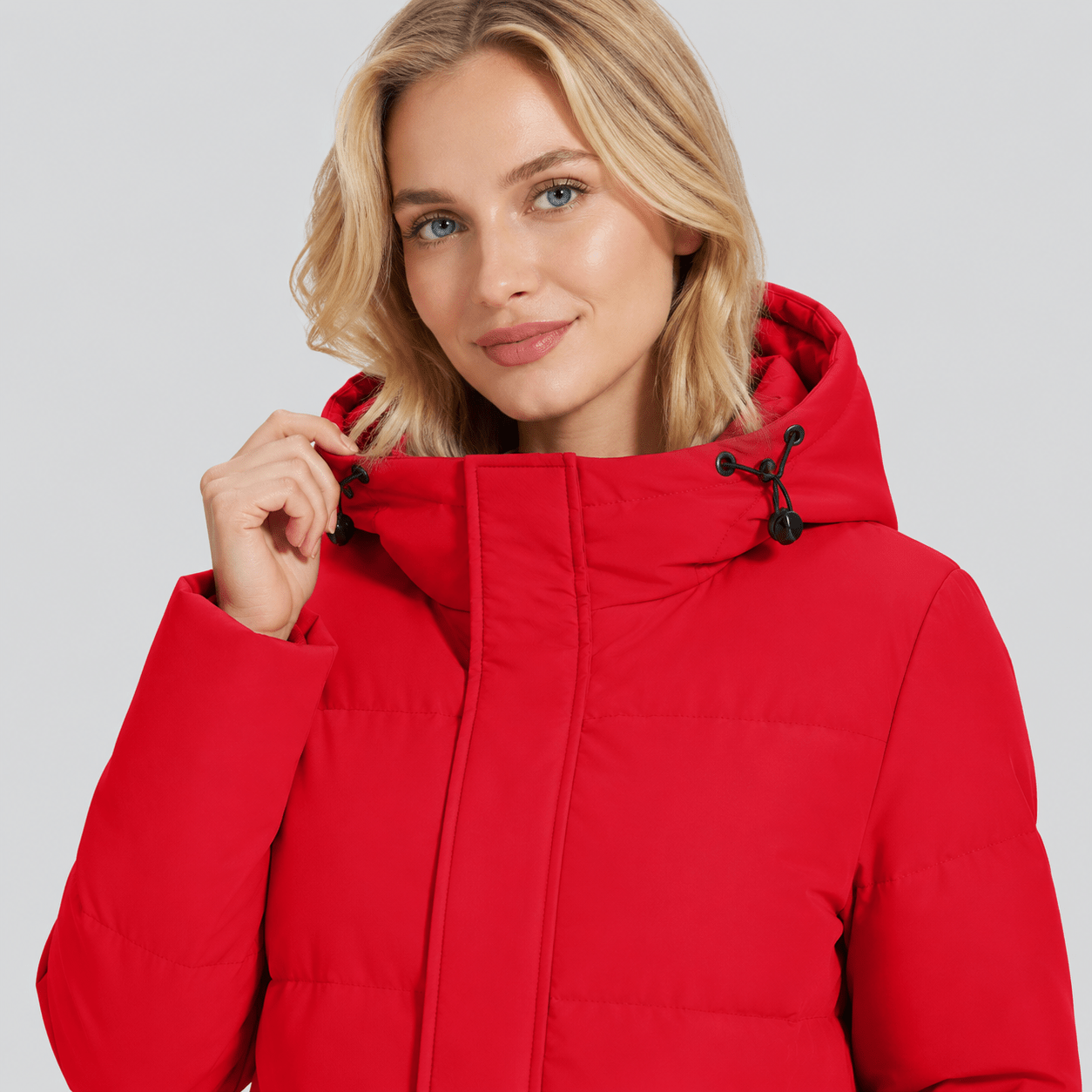 Tomato Red MAGCOMSEN Women's Long Down Parka Waterproof Hooded Winter Puffer Coat in #Color_Tomato Red