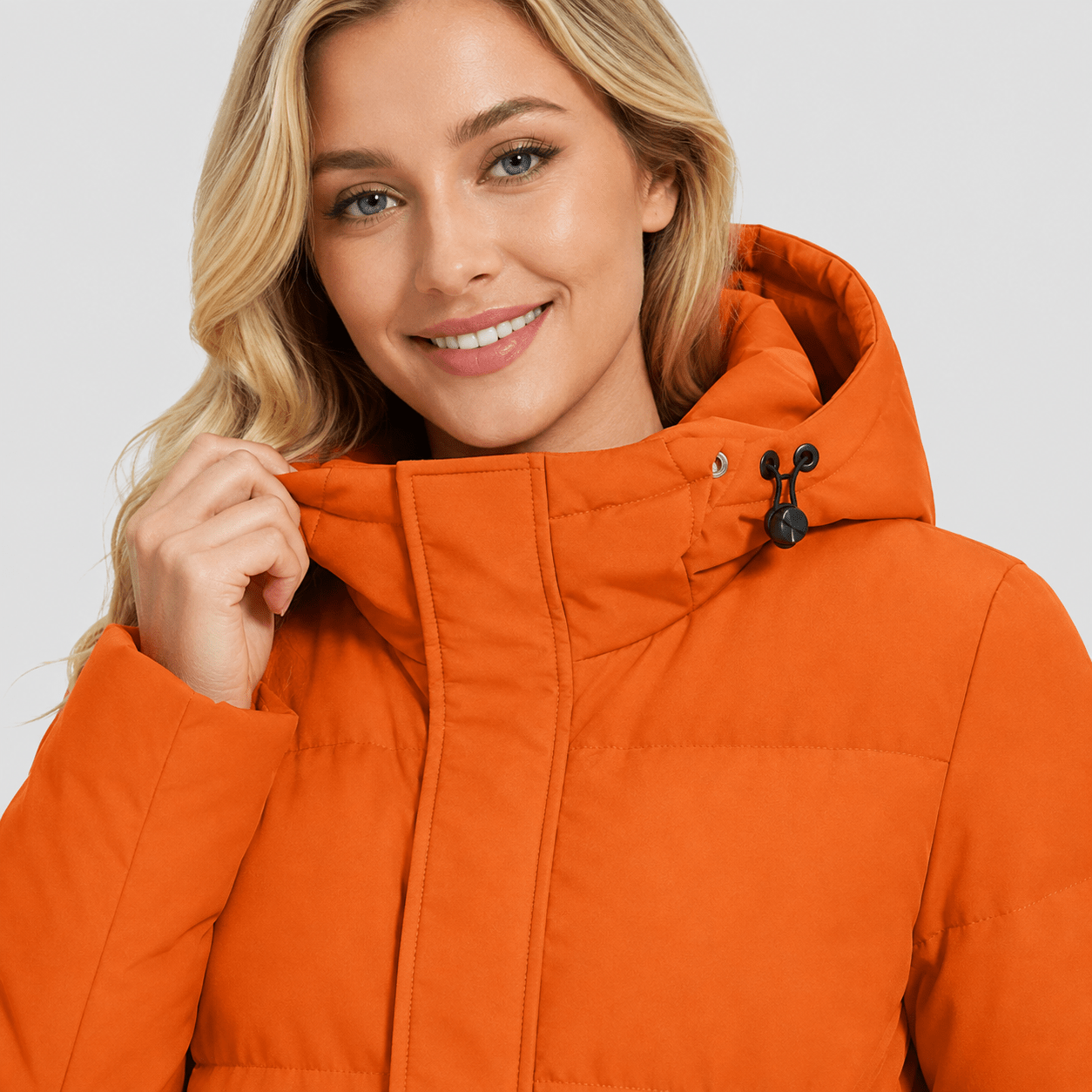 Orange MAGCOMSEN Women's Long Down Parka Waterproof Hooded Winter Puffer Coat in #Color_Orange