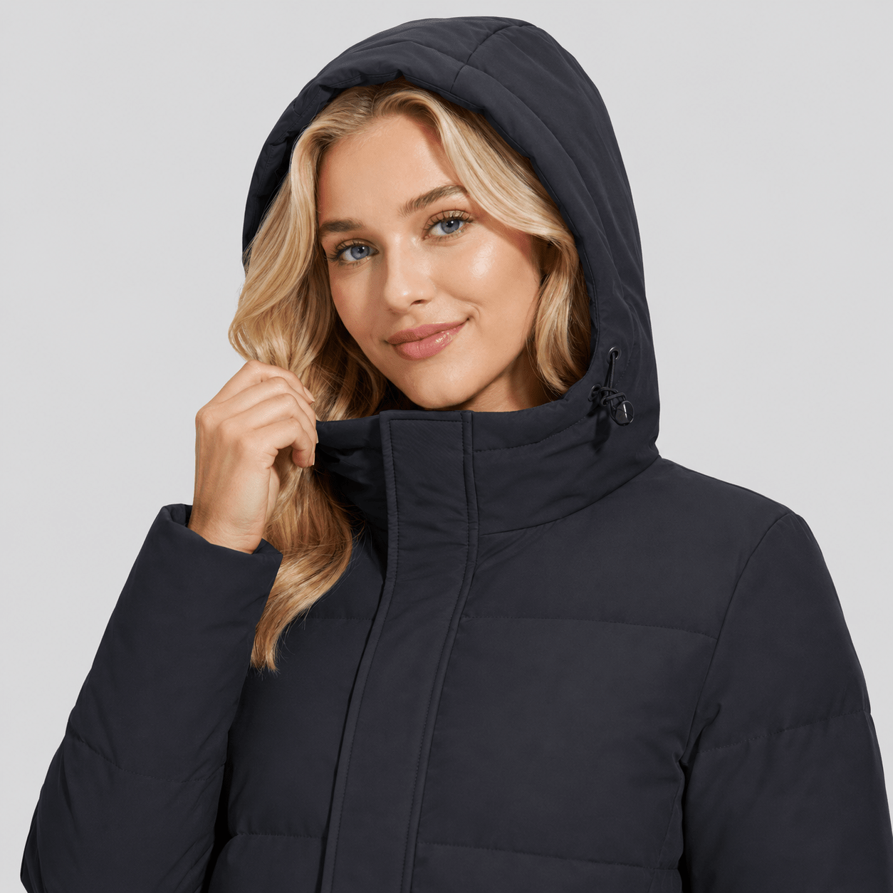Black MAGCOMSEN Women's Long Down Parka Waterproof Hooded Winter Puffer Coat in #Color_Black