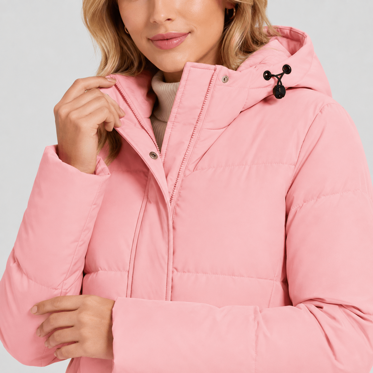 Pink MAGCOMSEN Women's Long Down Parka Waterproof Hooded Winter Puffer Coat in #Color_Pink