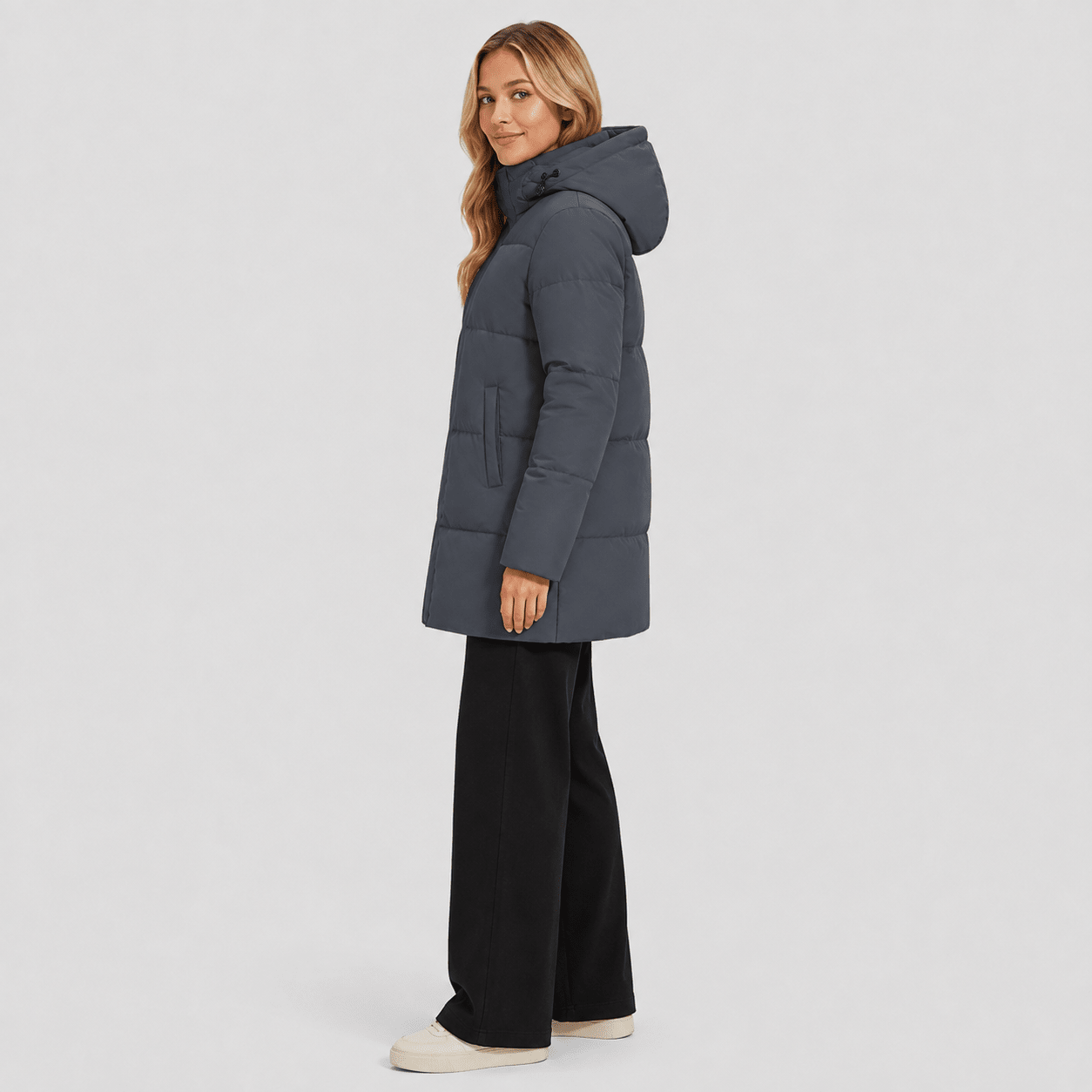 Dark Gray MAGCOMSEN Women's Long Down Parka Waterproof Hooded Winter Puffer Coat in #Color_Dark Gray