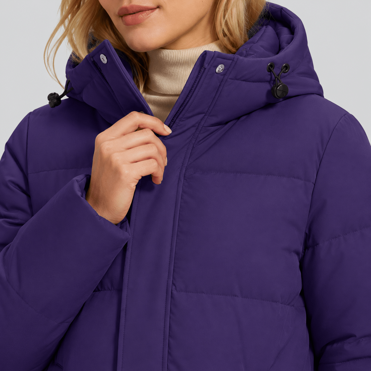 Dark Purple MAGCOMSEN Women's Long Down Parka Waterproof Hooded Winter Puffer Coat in #Color_Dark Purple