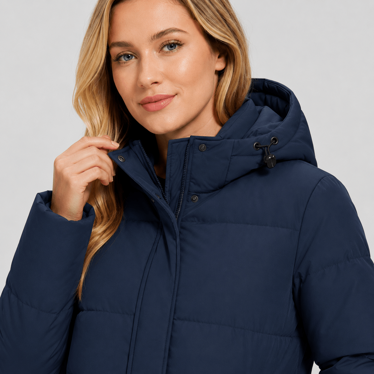 Navy MAGCOMSEN Women's Long Down Parka Waterproof Hooded Winter Puffer Coat in #Color_Navy