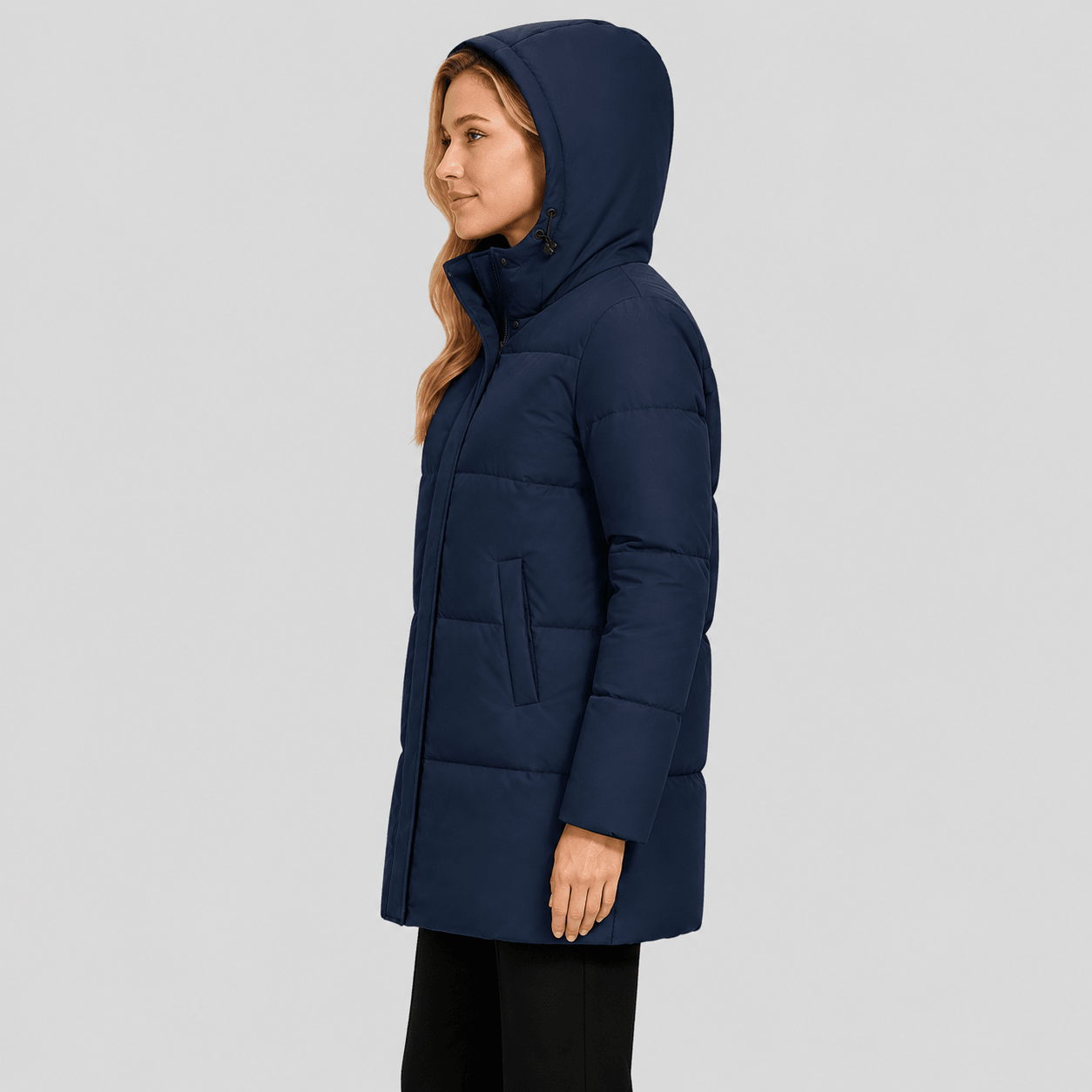 Navy MAGCOMSEN Women's Long Down Parka Waterproof Hooded Winter Puffer Coat in #Color_Navy