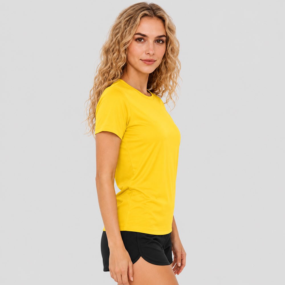 Women's Quick-Dry UV Protection Casual Sports T-Shirt Yellow by MAGCOMSEN