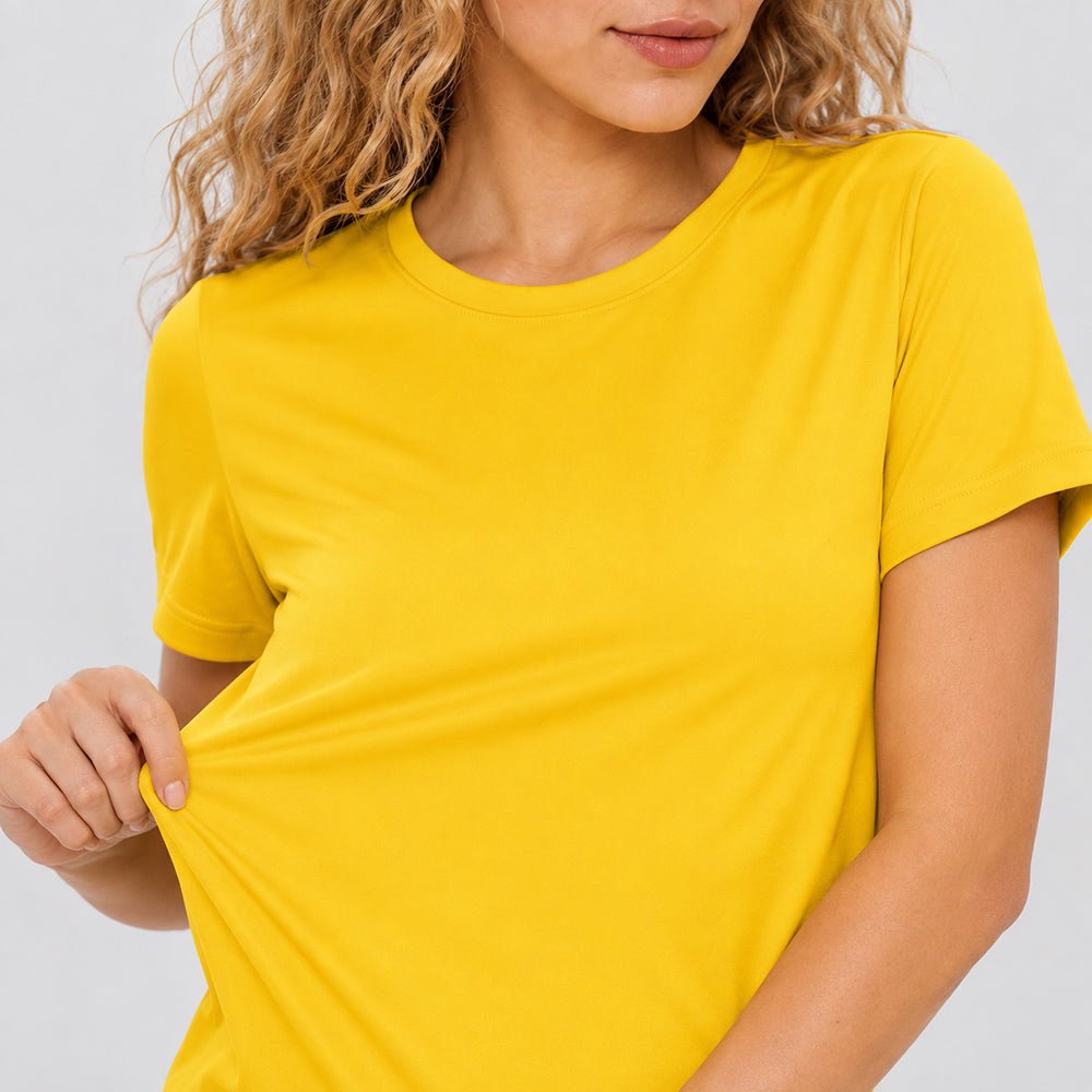 Women's Quick-Dry UV Protection Casual Sports T-Shirt Yellow by MAGCOMSEN