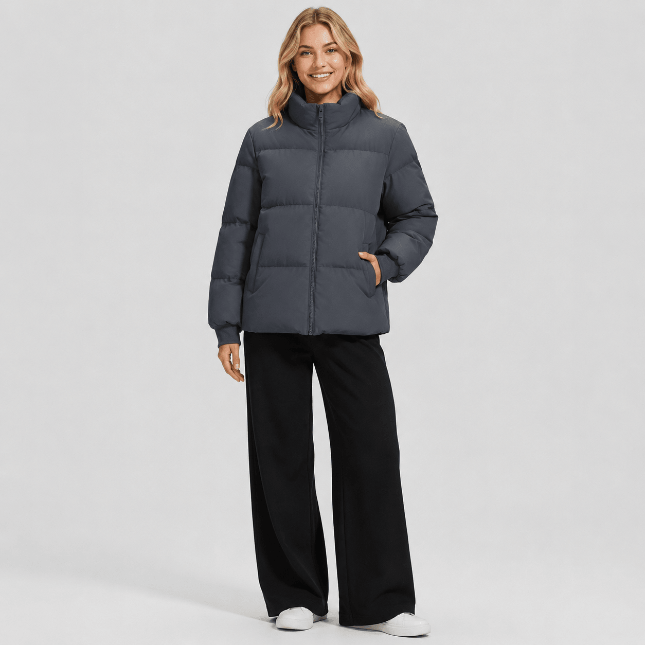 Dark Grey MAGCOMSEN Women’s Quilted Down Jacket Warm Water Resistant Puffer Winter Coat in #Color_Dark Grey