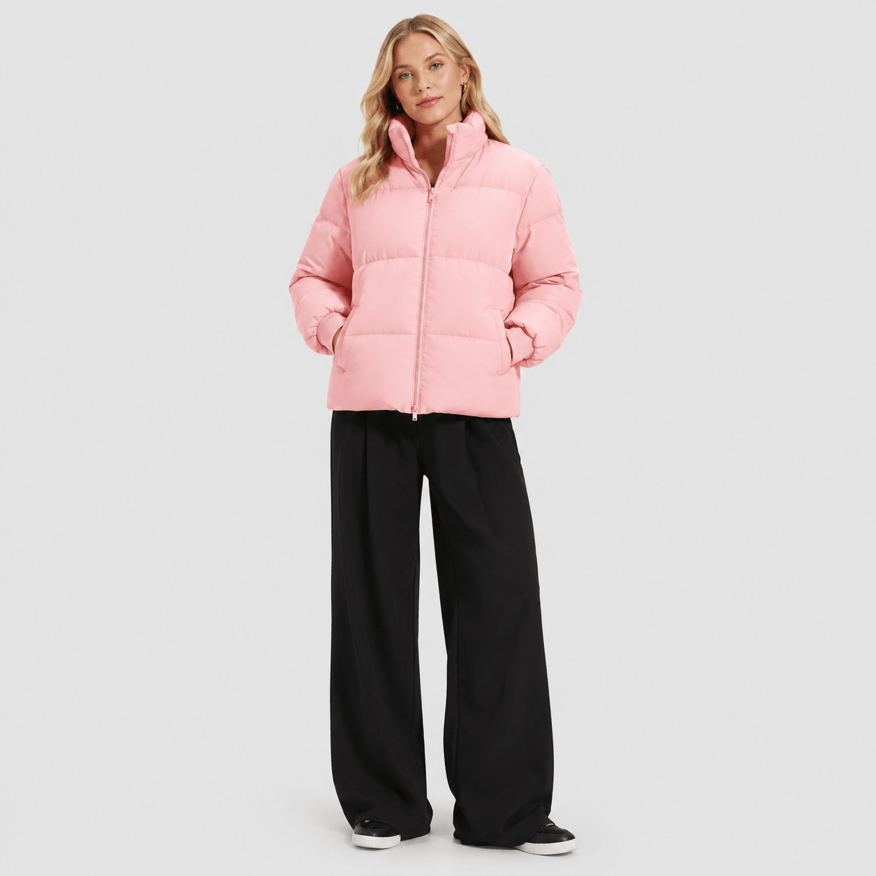 Pink MAGCOMSEN Women’s Quilted Down Jacket Warm Water Resistant Puffer Winter Coat in #Color_Pink