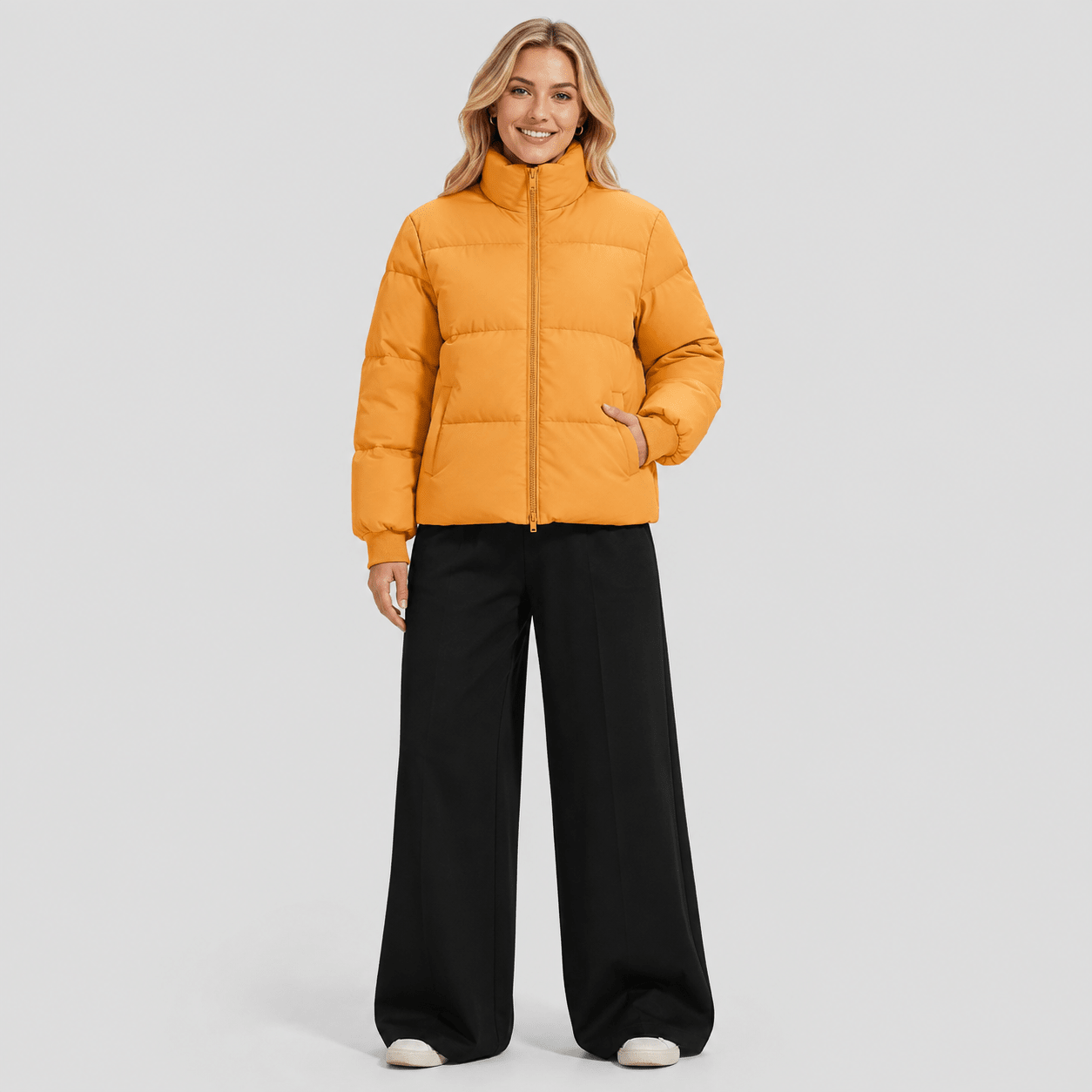 Yellow MAGCOMSEN Women’s Quilted Down Jacket Warm Water Resistant Puffer Winter Coat in #Color_Yellow