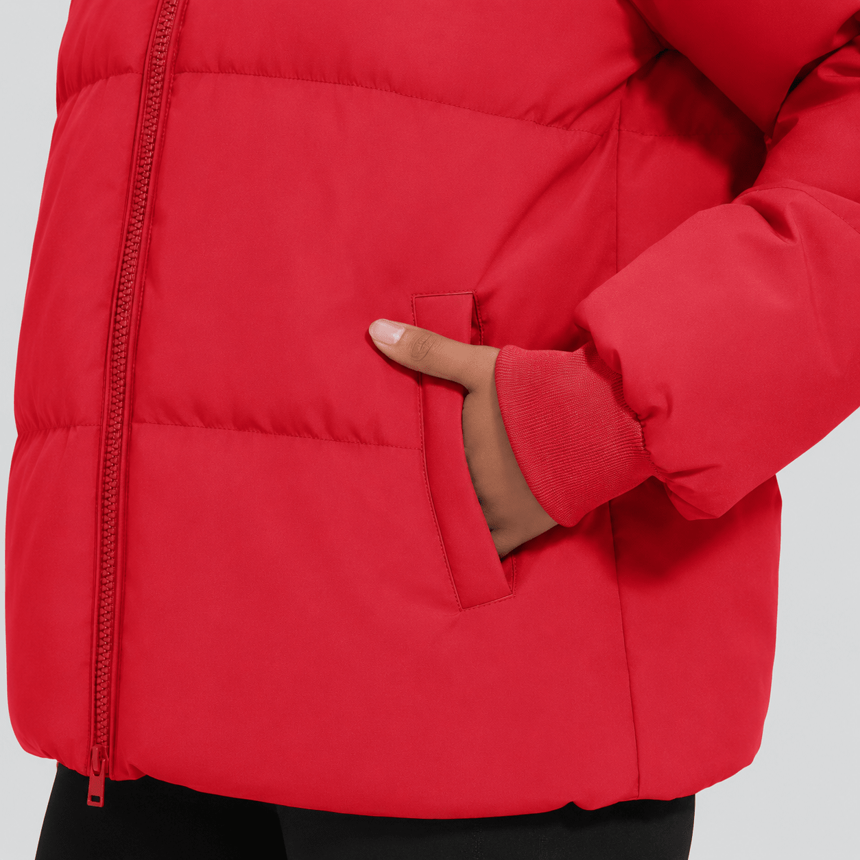 Red MAGCOMSEN Women’s Quilted Down Jacket Warm Water Resistant Puffer Winter Coat in #Color_Red