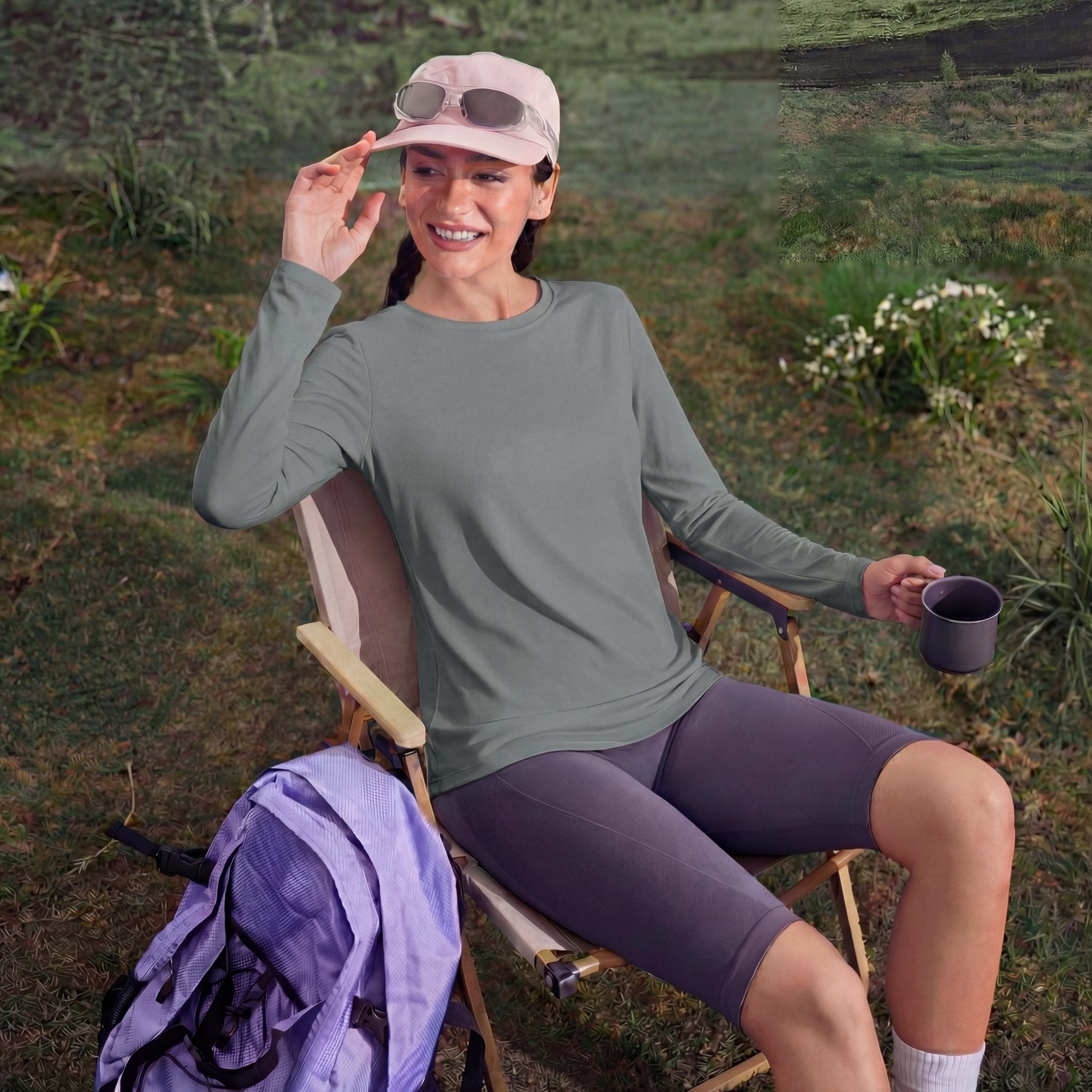 Women's UPF 80+ Long Sleeve Sun Protection Quick - Dry Shirt Dark Grey by MAGCOMSEN