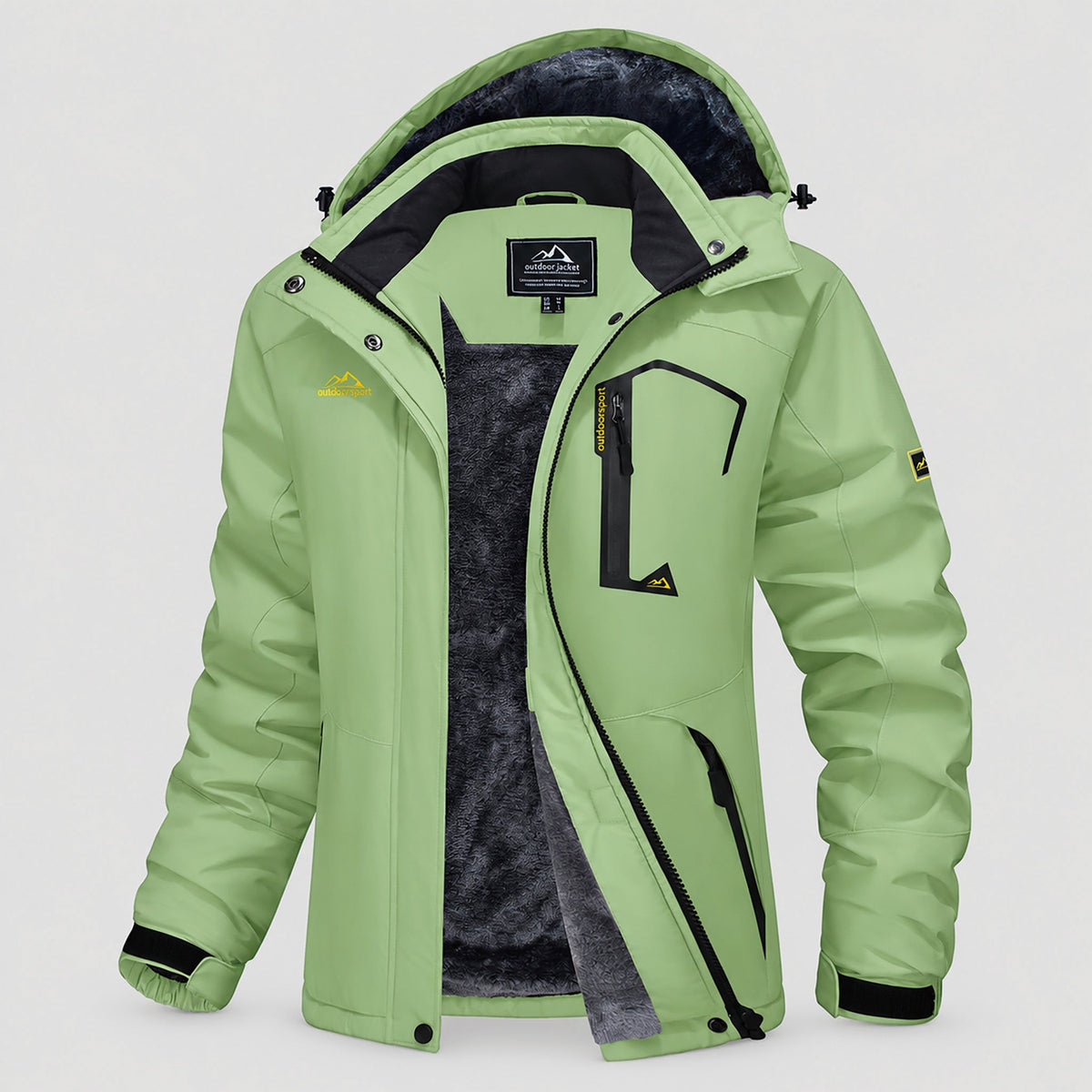 Light Green MAGCOMSEN Women's Water-Resistant Fleece Ski Jacket with 4 Pockets in #Color_Light Green