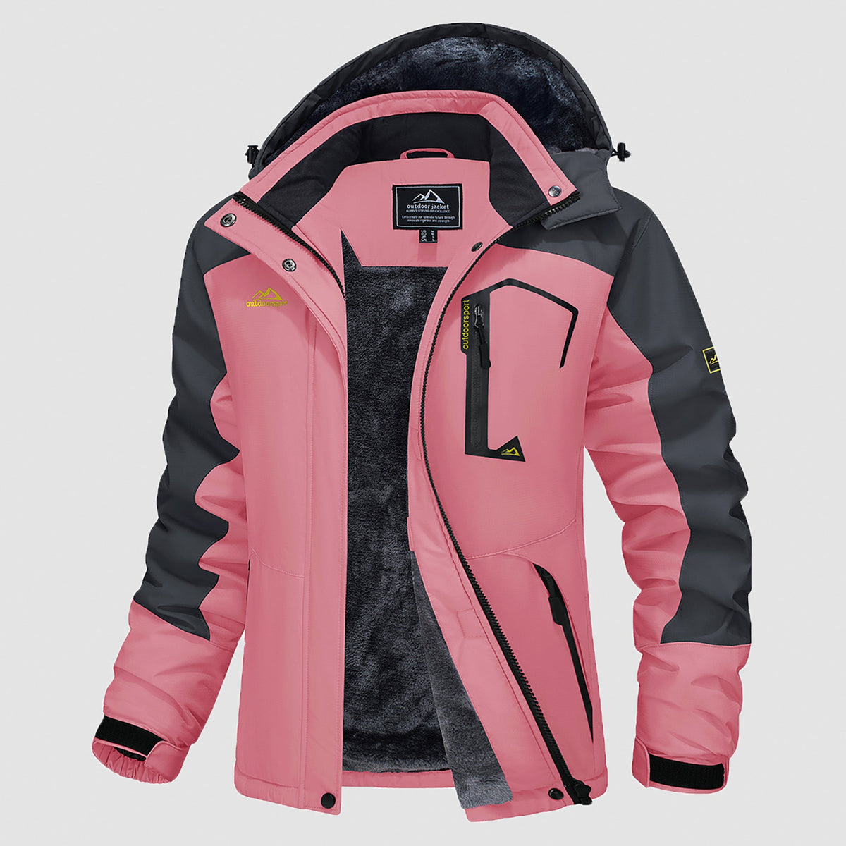 Pink MAGCOMSEN Women's Water-Resistant Fleece Ski Jacket with 4 Pockets in #Color_Pink