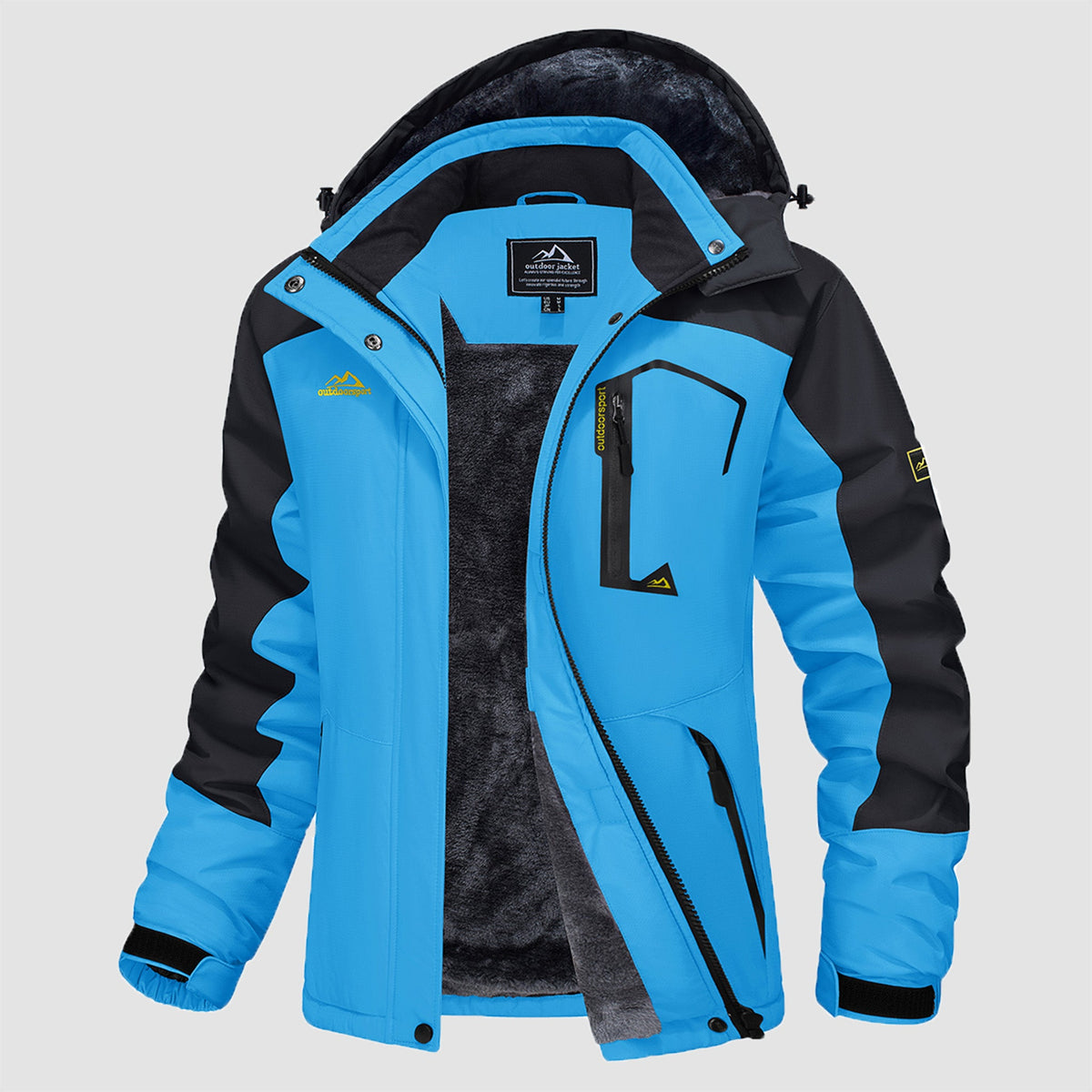 Blue MAGCOMSEN Women's Water-Resistant Fleece Ski Jacket with 4 Pockets in #Color_Blue