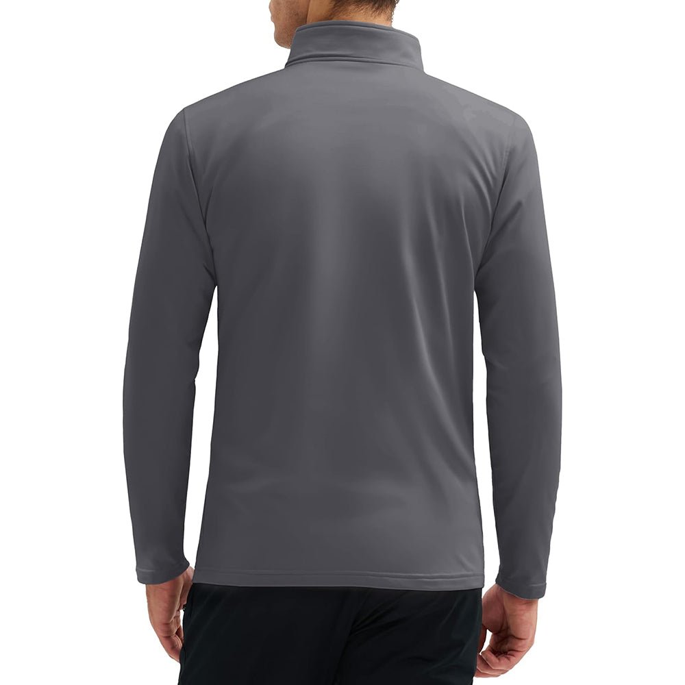 Dark Grey Men's 1/4 Zip Long Sleeve Golf Winter Pullover Fleece Lined - MAGCOMSEN